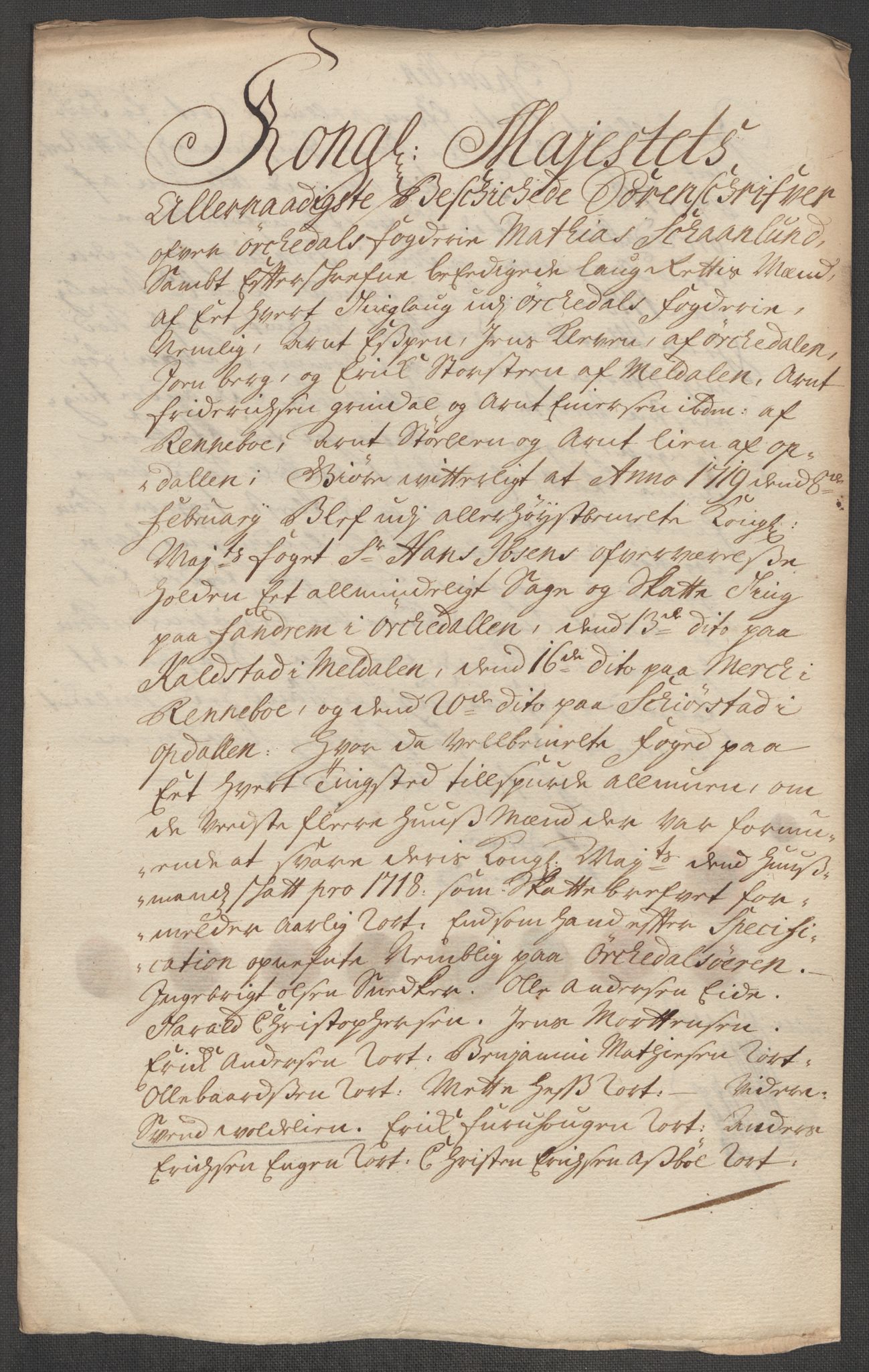 Rentekammeret inntil 1814, Reviderte regnskaper, Fogderegnskap, RA/EA-4092/R60/L3971: Fogderegnskap Orkdal og Gauldal, 1718, p. 141