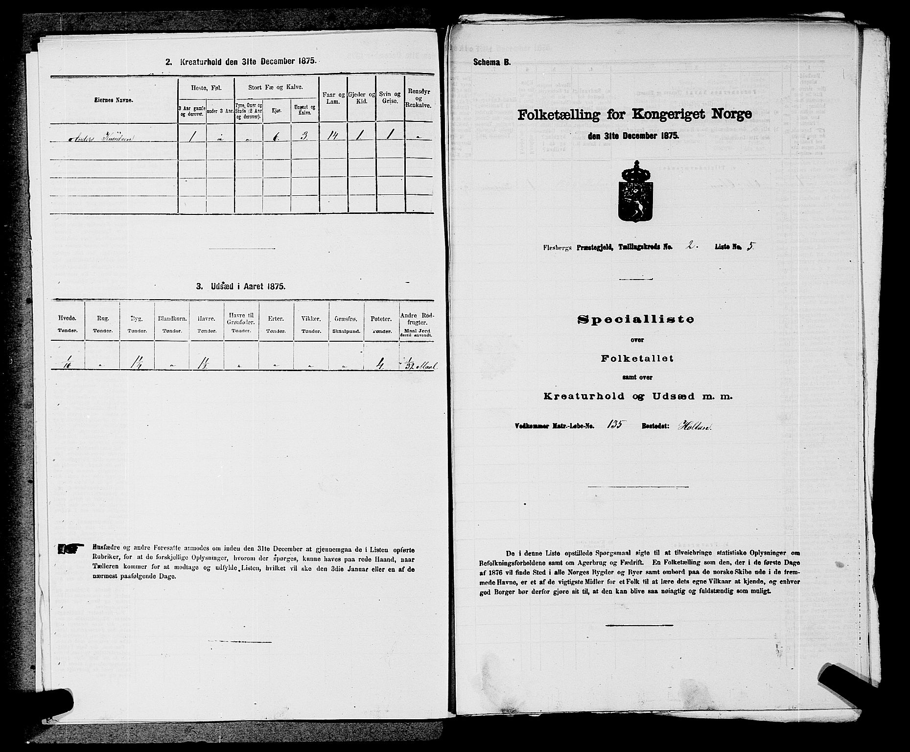 SAKO, 1875 census for 0631P Flesberg, 1875, p. 468