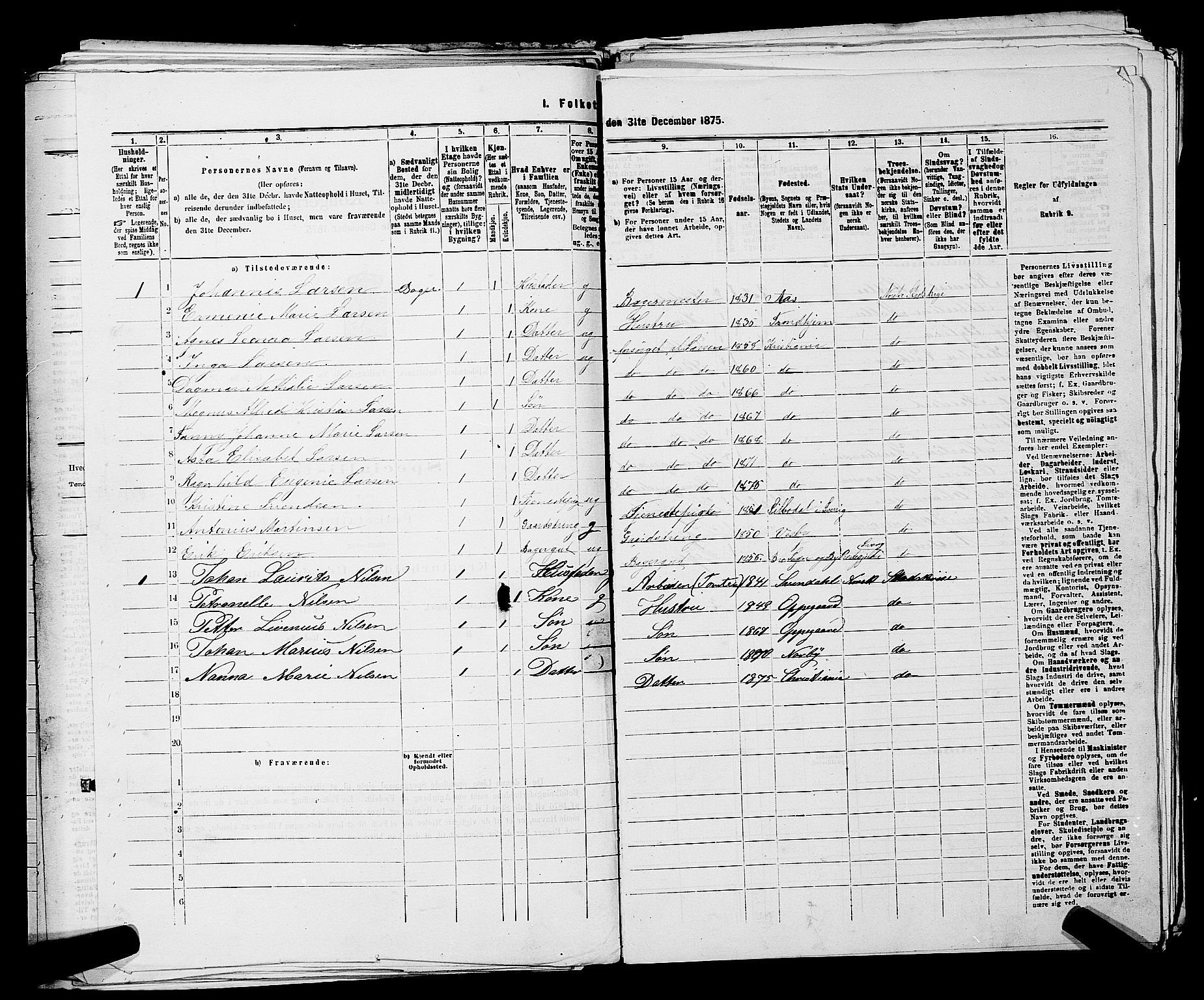 RA, 1875 census for 0301 Kristiania, 1875, p. 461