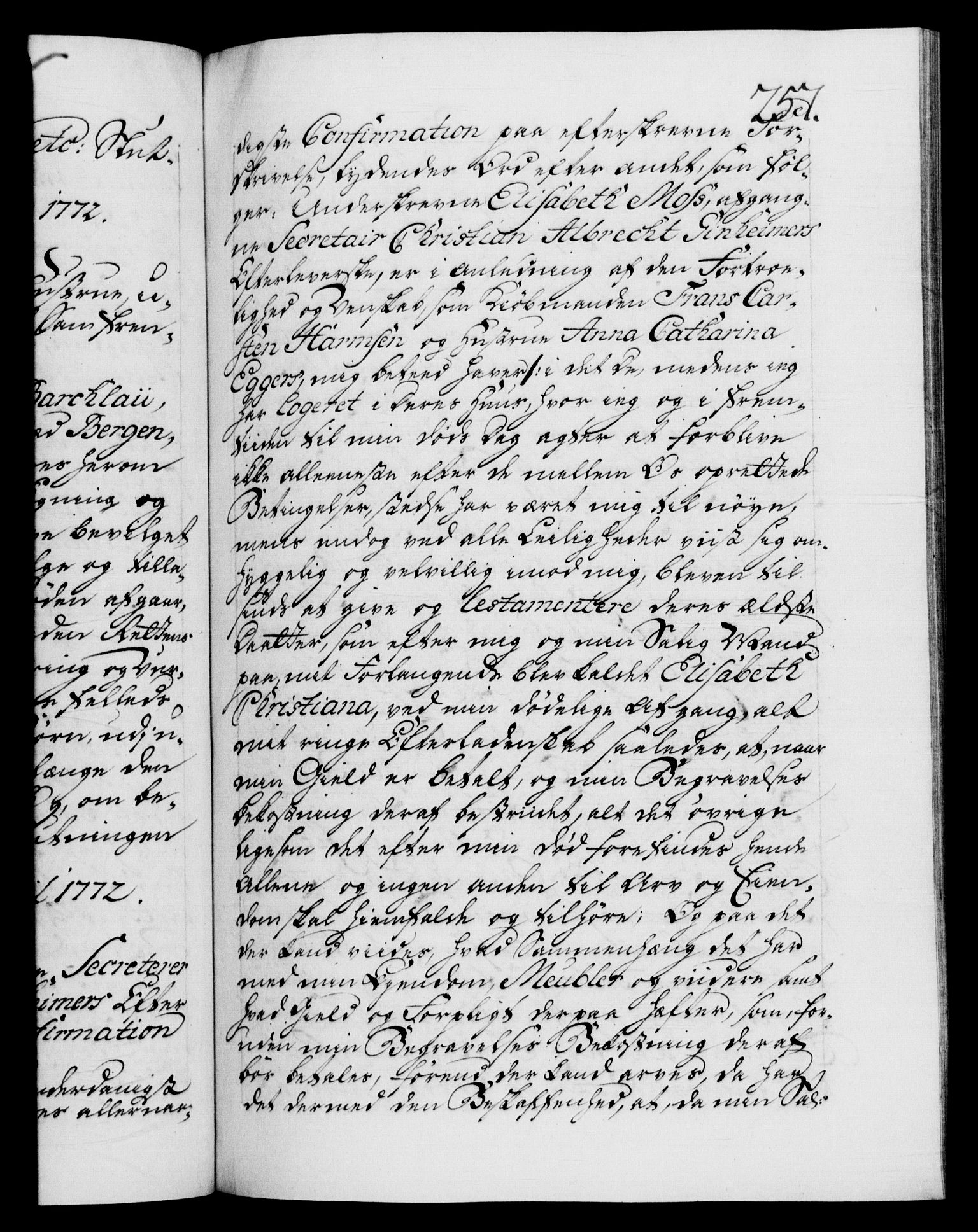Danske Kanselli 1572-1799, RA/EA-3023/F/Fc/Fca/Fcaa/L0045: Norske registre "Norske eller 3. dept.s åpne brev, 1771-1773, p. 257a