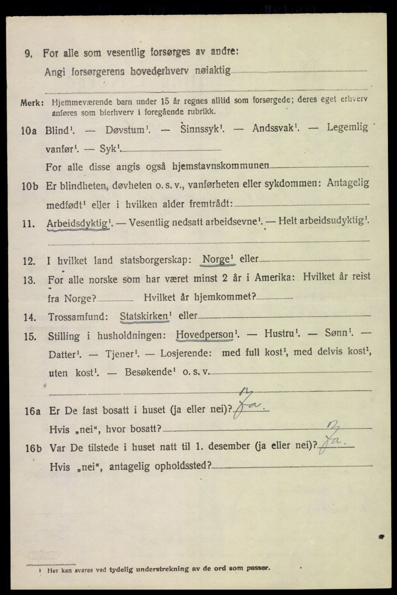 SAH, 1920 census for Vågå, 1920, p. 2689