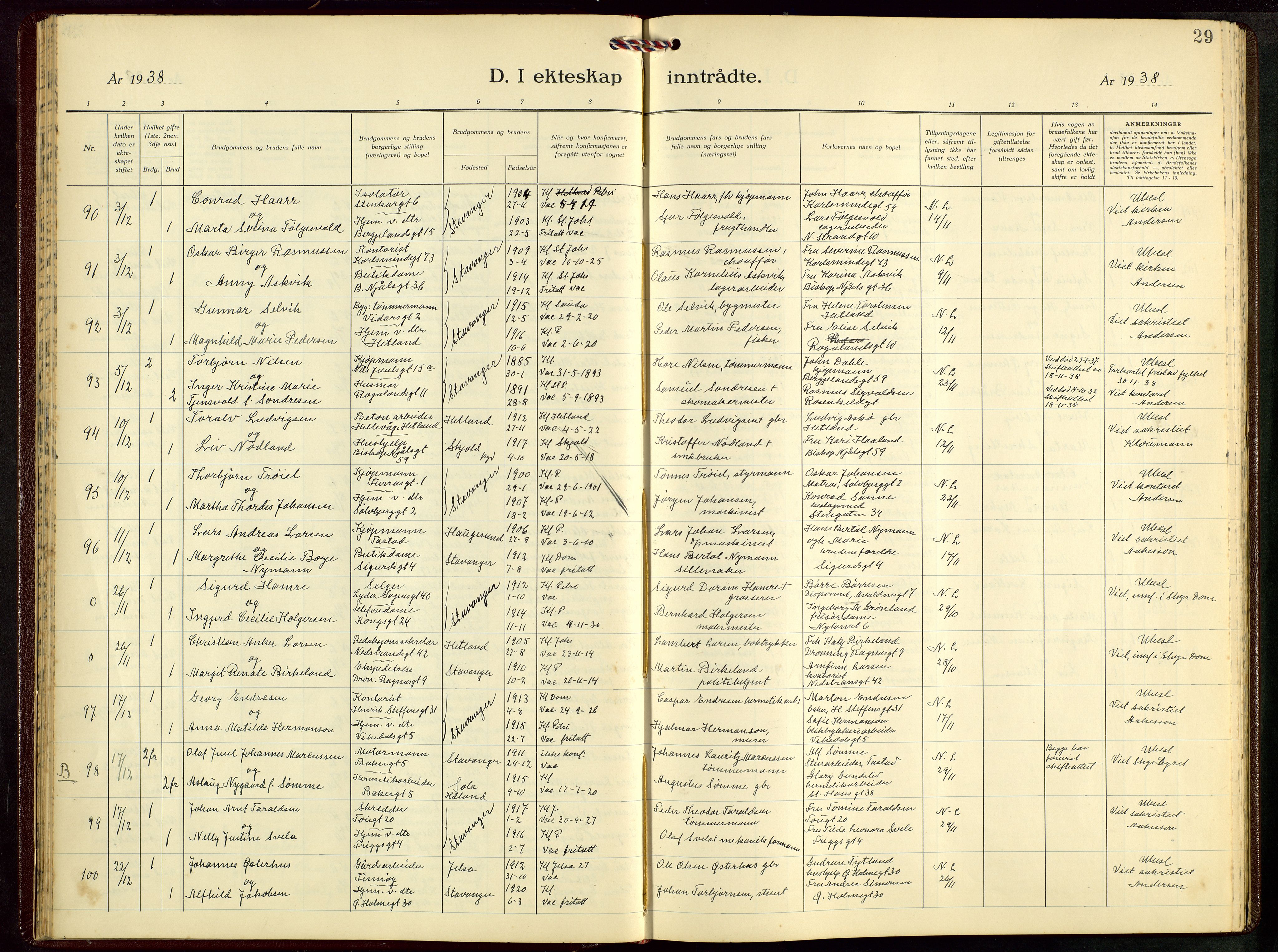 St. Petri sokneprestkontor, AV/SAST-A-101813/001/30/30BB/L0012: Parish register (copy) no. B 12, 1936-1951, p. 29