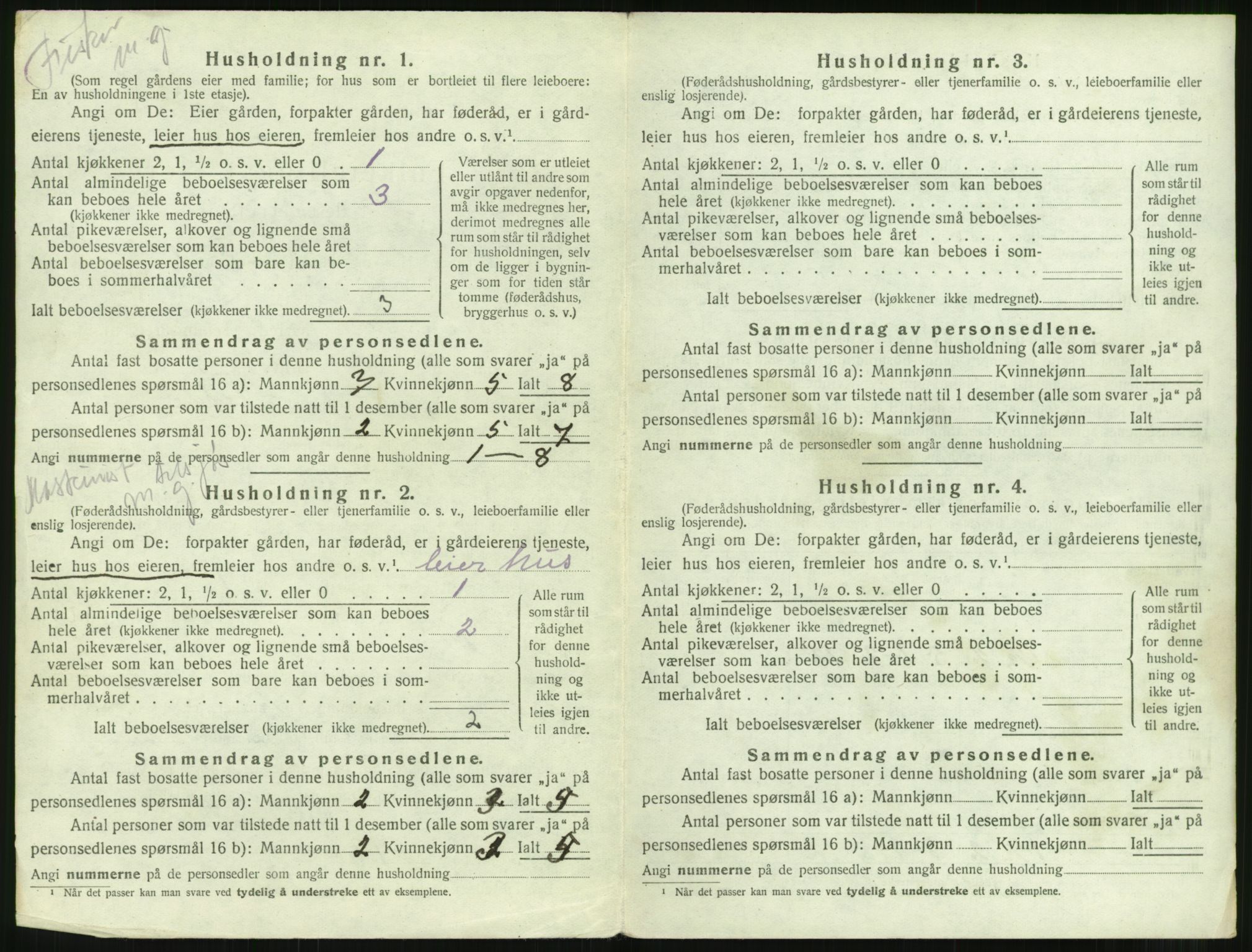 SAT, 1920 census for Borgund, 1920, p. 1573