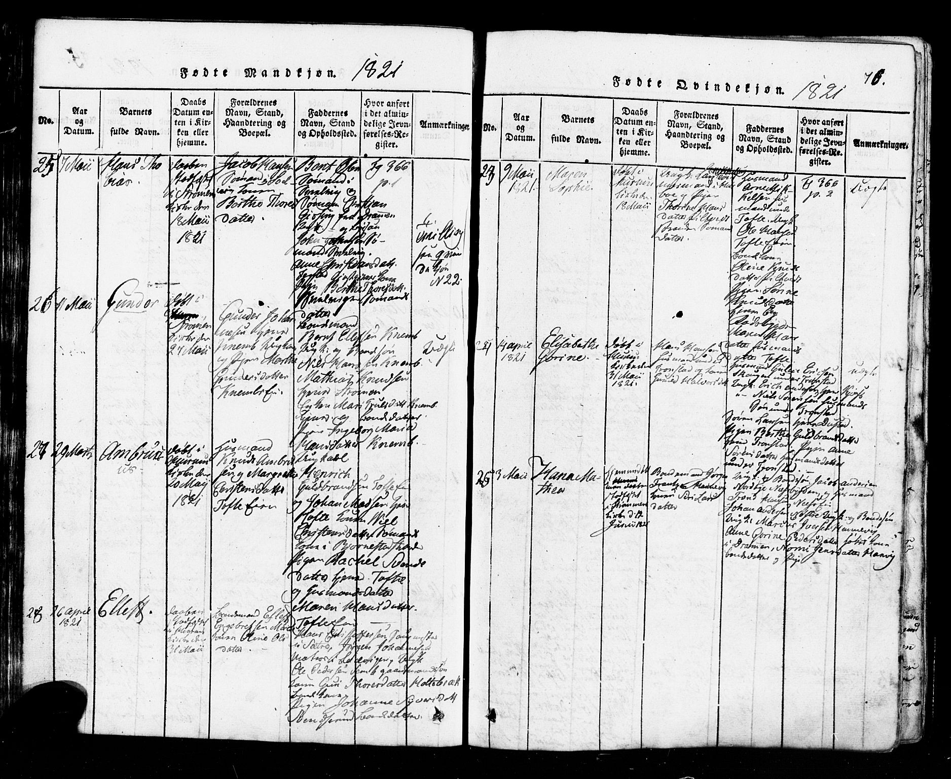 Hurum kirkebøker, AV/SAKO-A-229/G/Ga/L0001: Parish register (copy) no. I 1, 1816-1826, p. 76