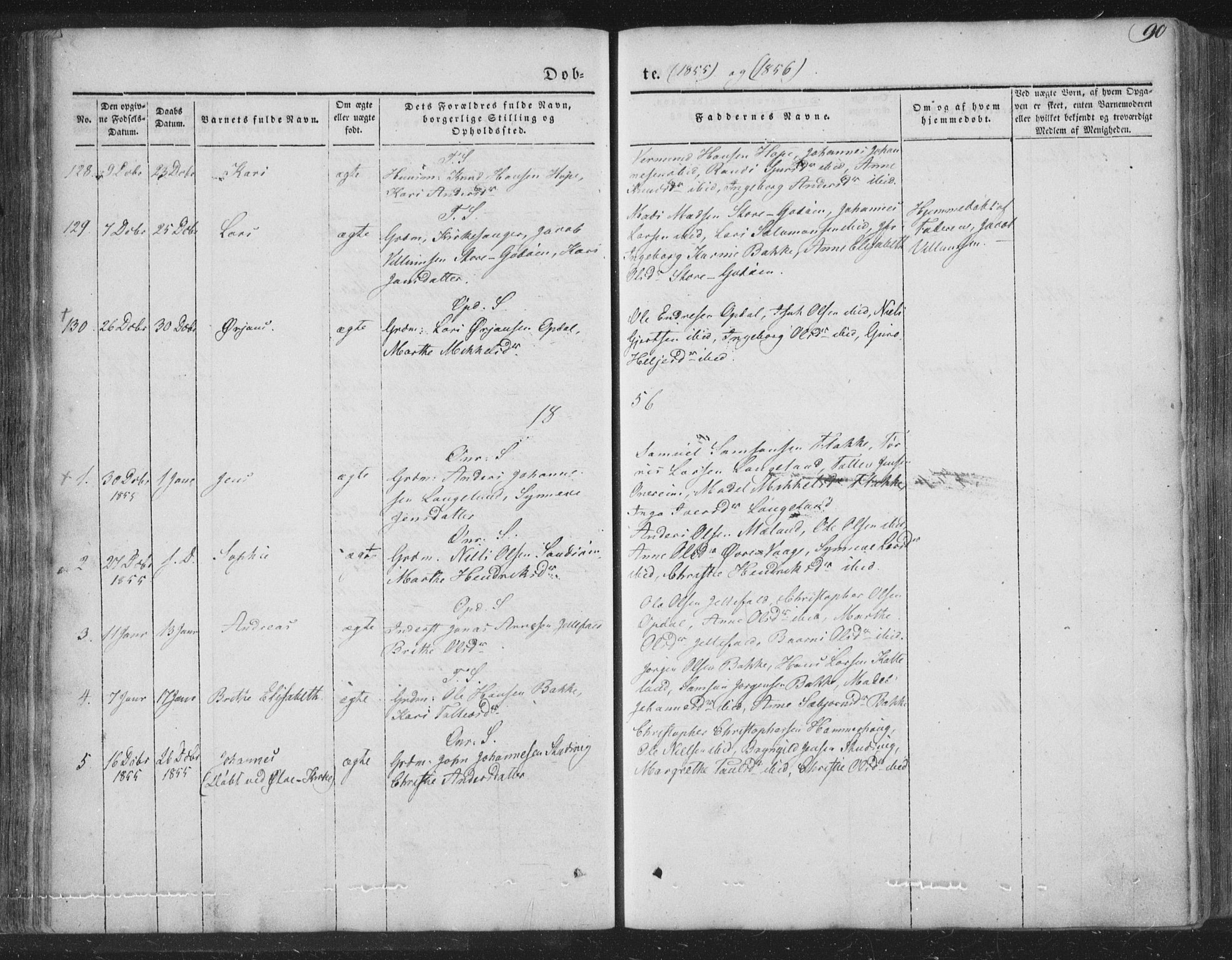 Tysnes sokneprestembete, AV/SAB-A-78601/H/Haa: Parish register (official) no. A 10, 1848-1859, p. 90