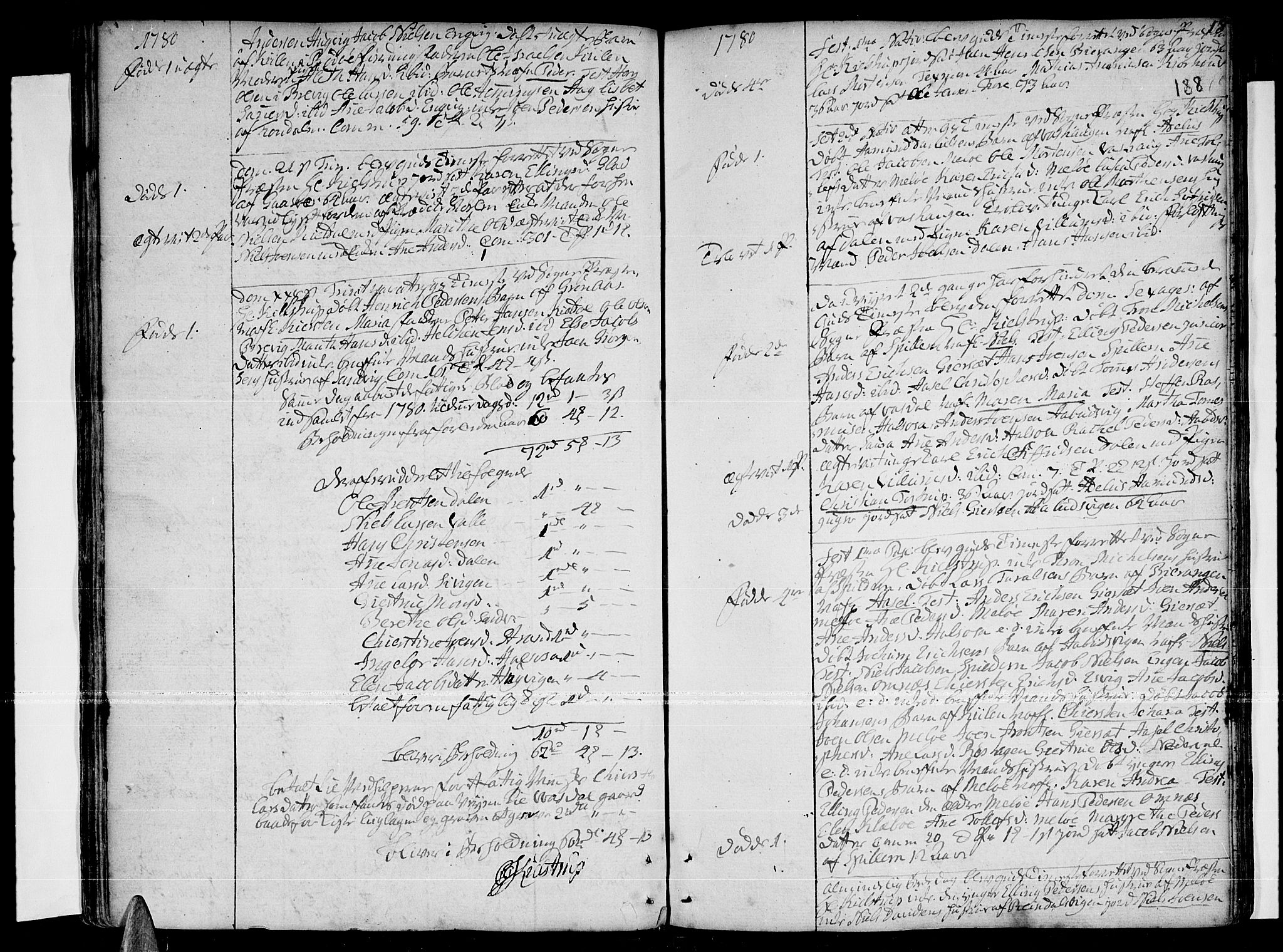 Ministerialprotokoller, klokkerbøker og fødselsregistre - Nordland, AV/SAT-A-1459/841/L0591: Parish register (official) no. 841A03 /2, 1777-1819, p. 187-188