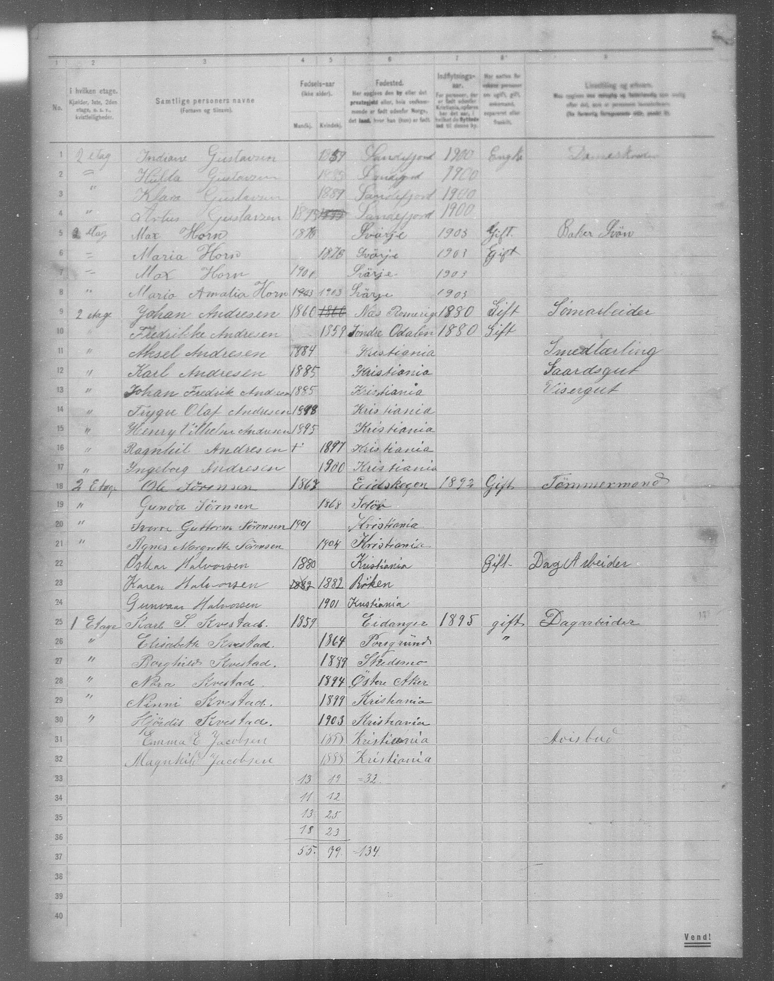 OBA, Municipal Census 1904 for Kristiania, 1904, p. 18002