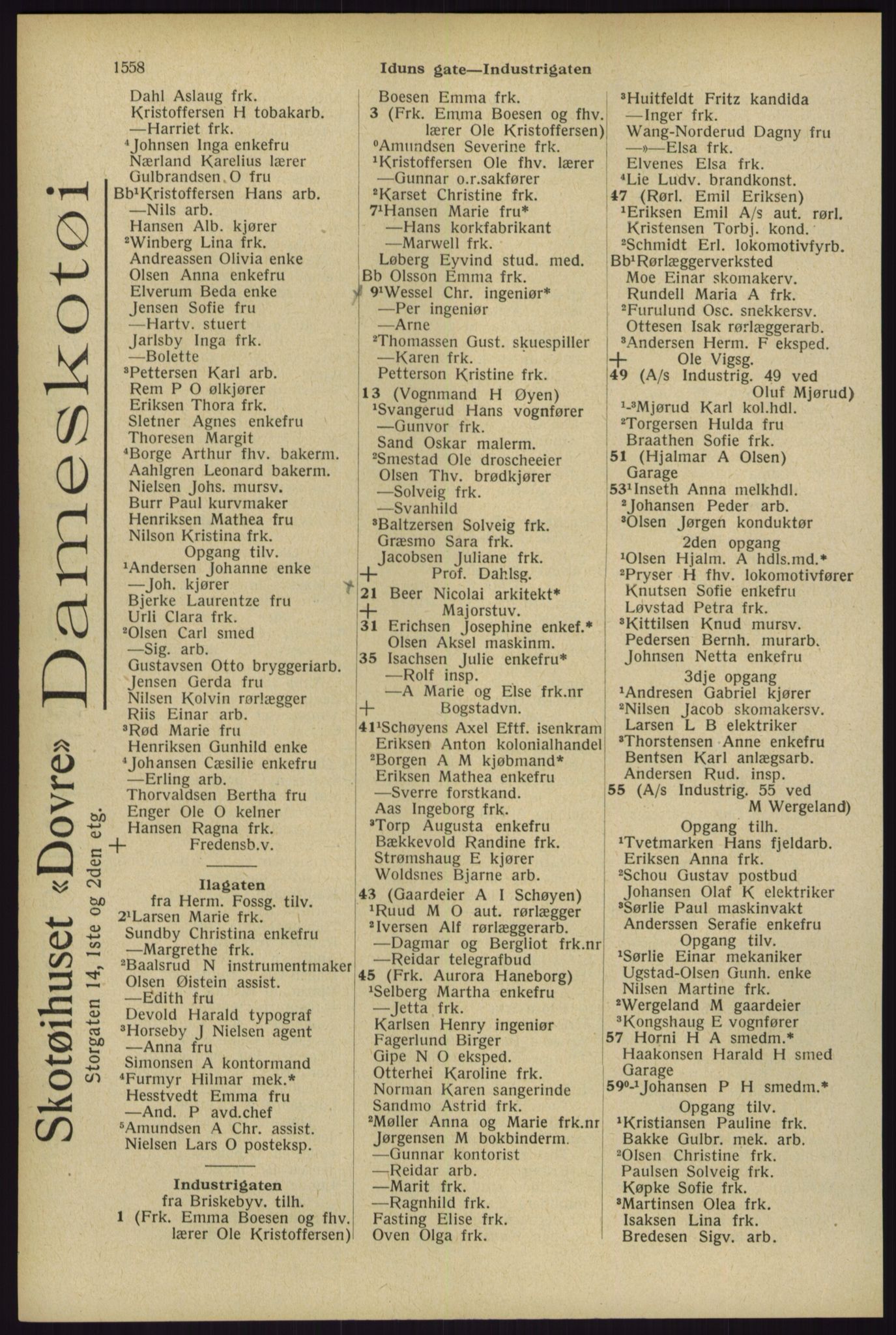 Kristiania/Oslo adressebok, PUBL/-, 1929, p. 1558