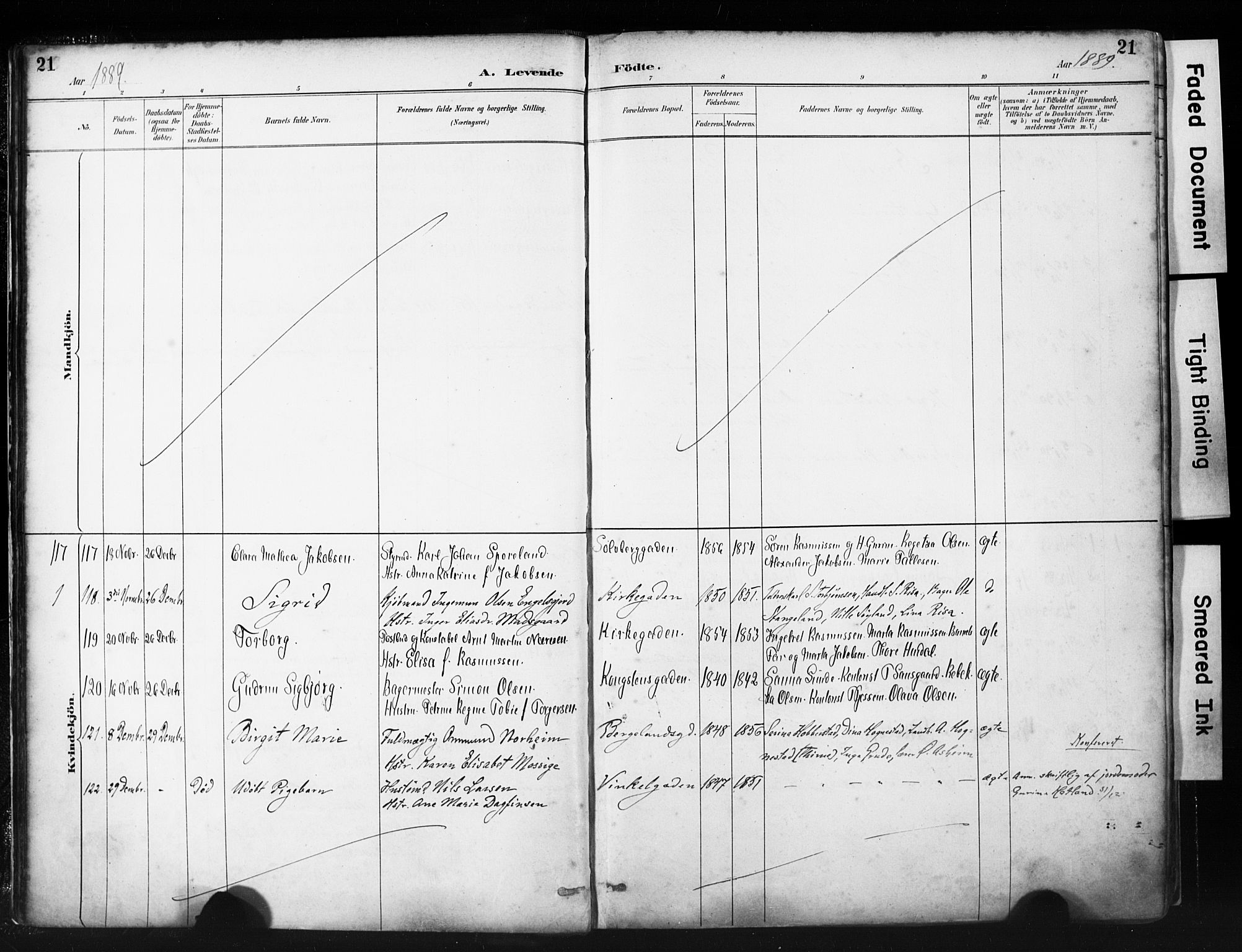 St. Petri sokneprestkontor, AV/SAST-A-101813/001/30/30BA/L0019: Parish register (official) no. A 20, 1888-1901, p. 21