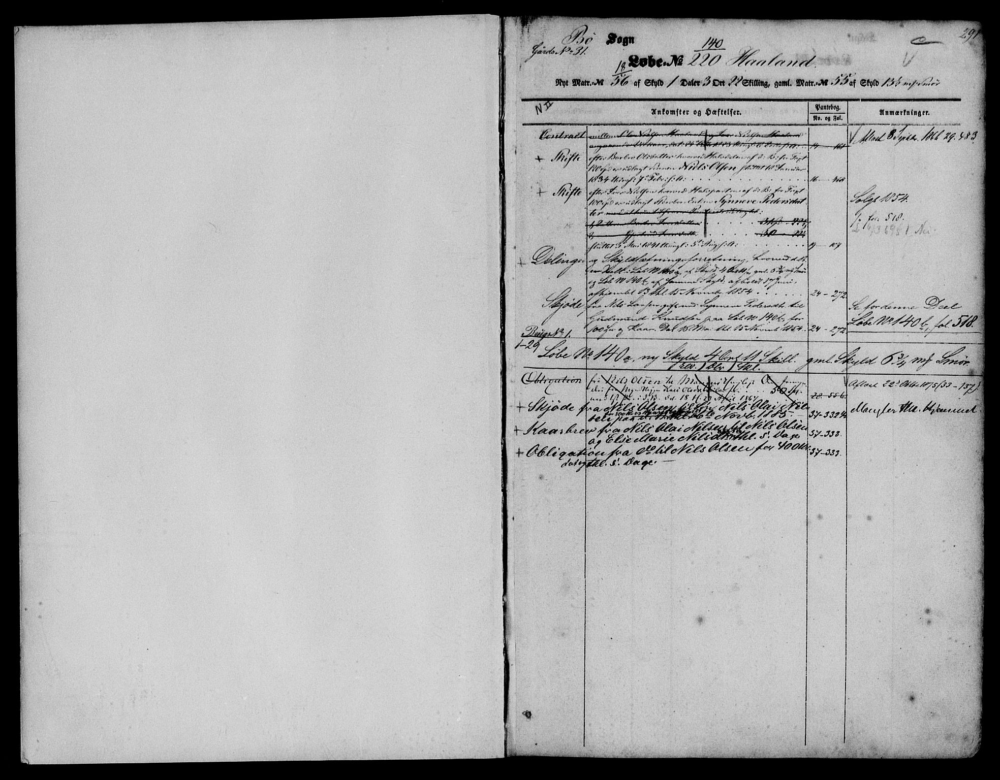 Nordhordland sorenskrivar, SAB/A-2901/1/G/Ga/Gaaa/L0015b: Mortgage register no. II.A.a.15b, 1851-1893, p. 291