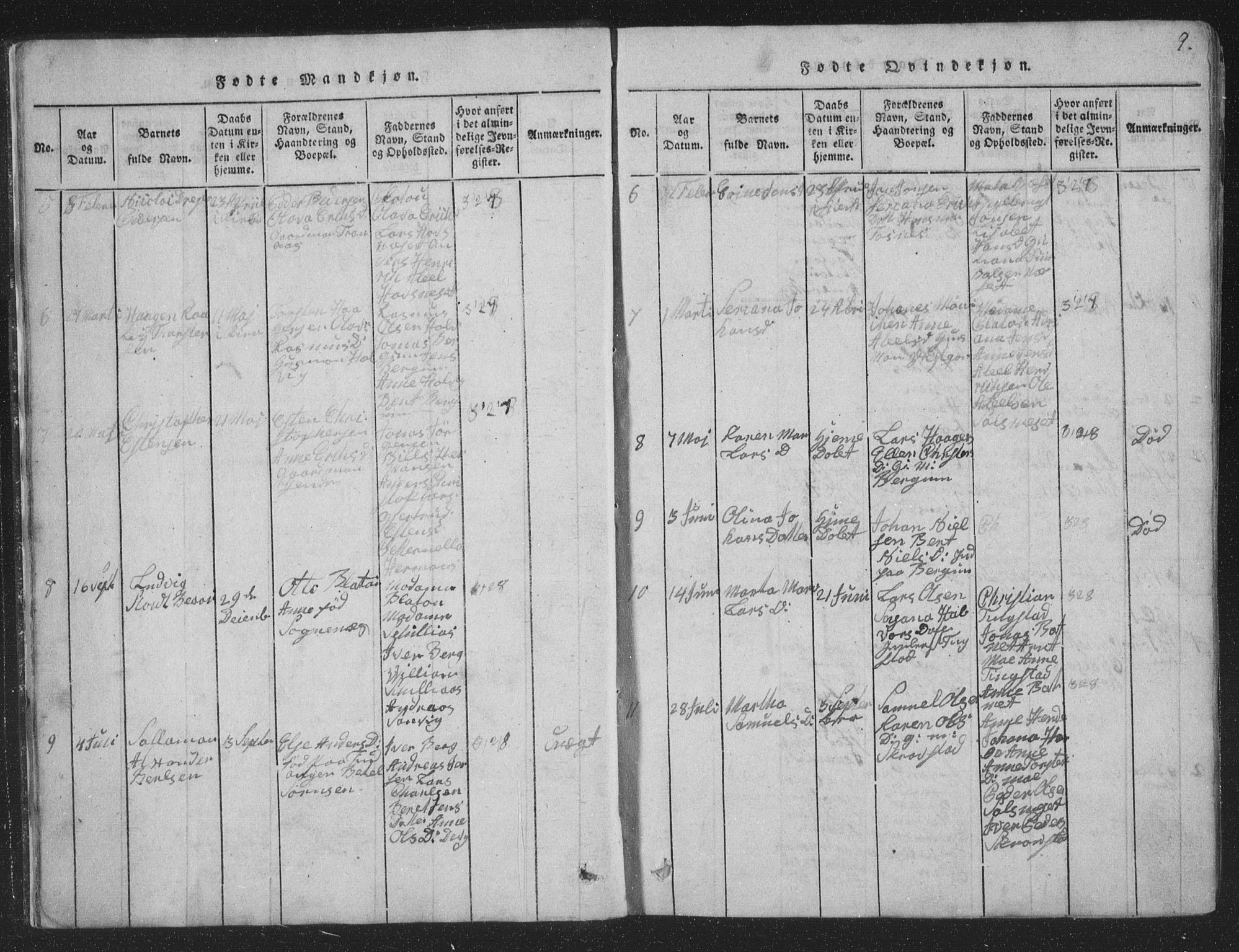 Ministerialprotokoller, klokkerbøker og fødselsregistre - Nord-Trøndelag, SAT/A-1458/773/L0613: Parish register (official) no. 773A04, 1815-1845, p. 9