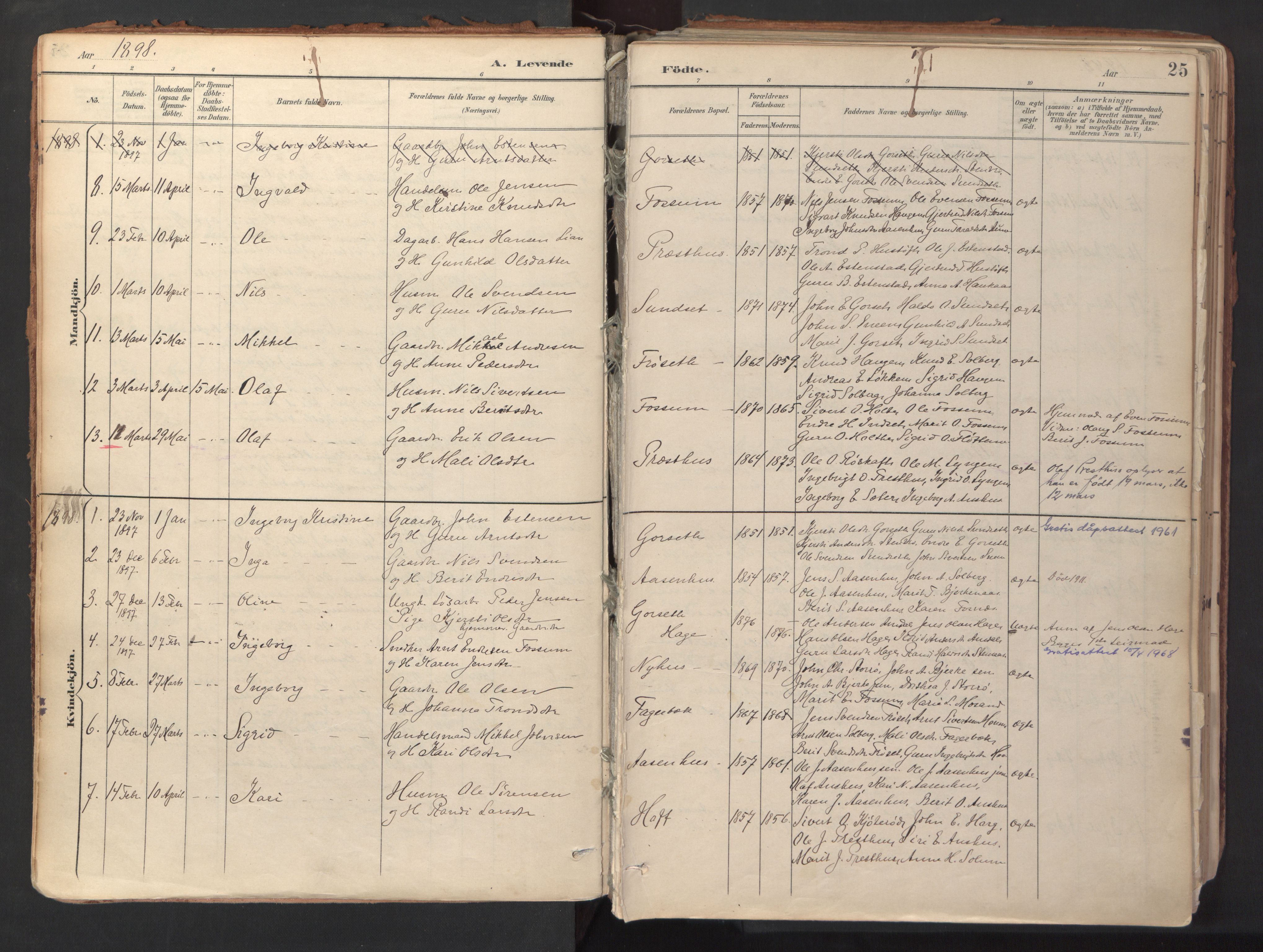 Ministerialprotokoller, klokkerbøker og fødselsregistre - Sør-Trøndelag, SAT/A-1456/689/L1041: Parish register (official) no. 689A06, 1891-1923, p. 25