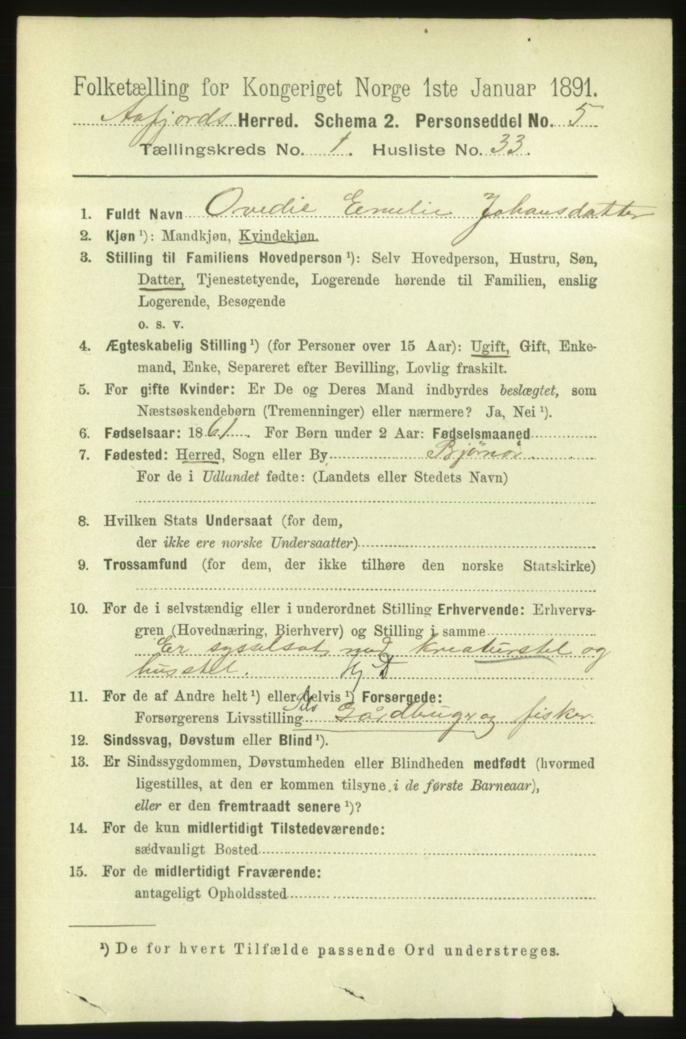 RA, 1891 census for 1630 Åfjord, 1891, p. 343