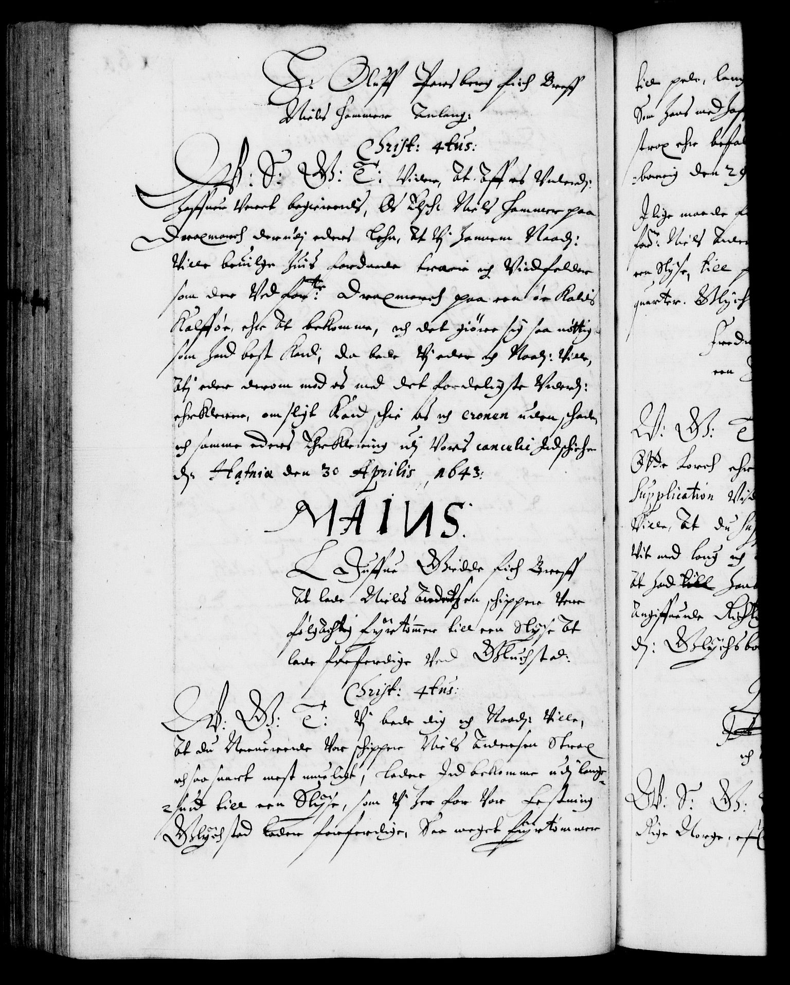 Danske Kanselli 1572-1799, AV/RA-EA-3023/F/Fc/Fca/Fcab/L0007: Norske tegnelser (mikrofilm), 1640-1648, p. 161b
