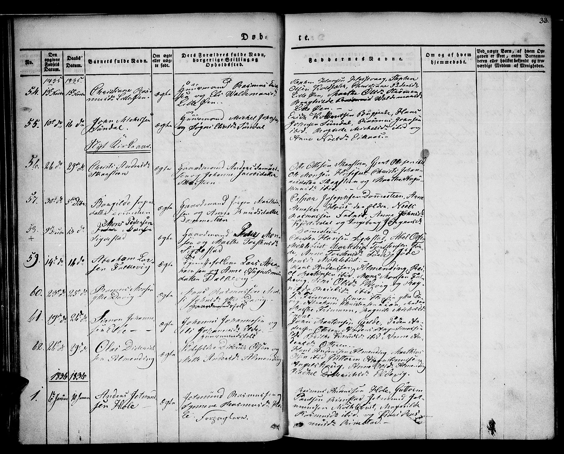 Davik sokneprestembete, AV/SAB-A-79701/H/Haa/Haaa/L0004: Parish register (official) no. A 4, 1830-1849, p. 33