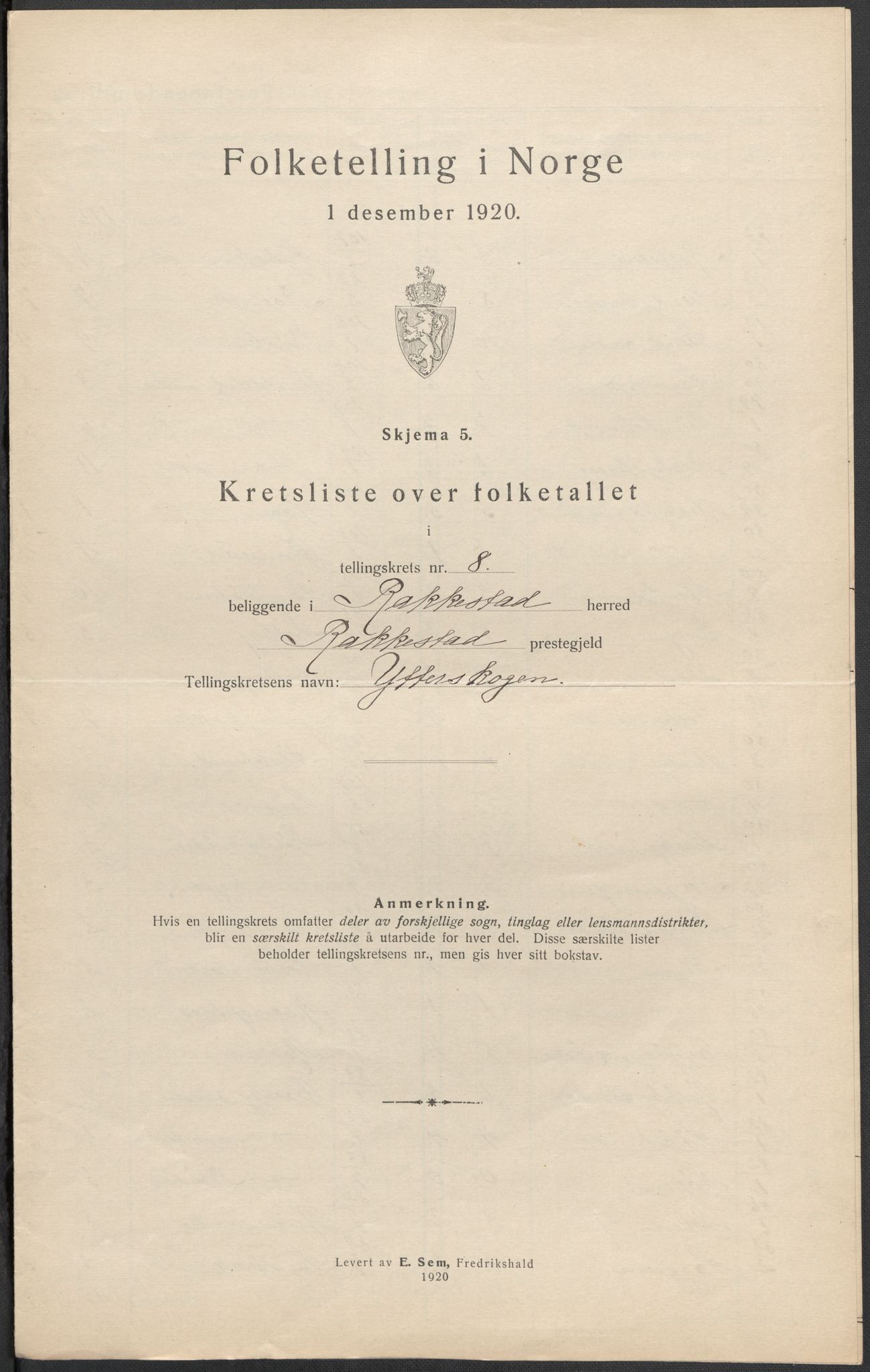 SAO, 1920 census for Rakkestad, 1920, p. 29