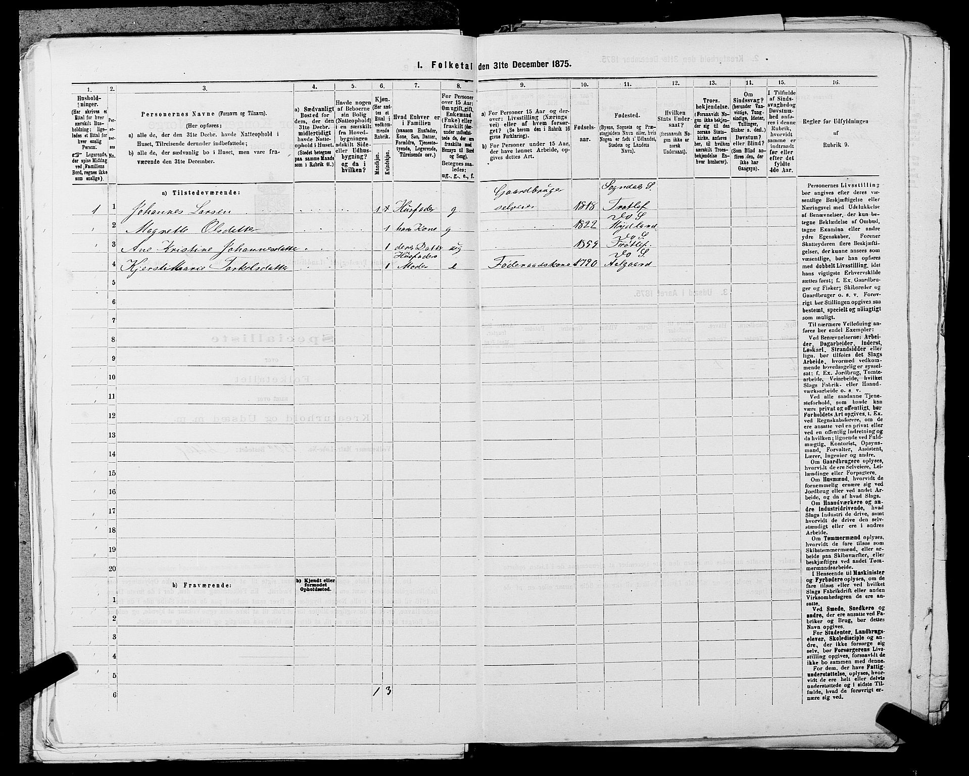 SAST, 1875 census for 1111L Sokndal/Sokndal, 1875, p. 183