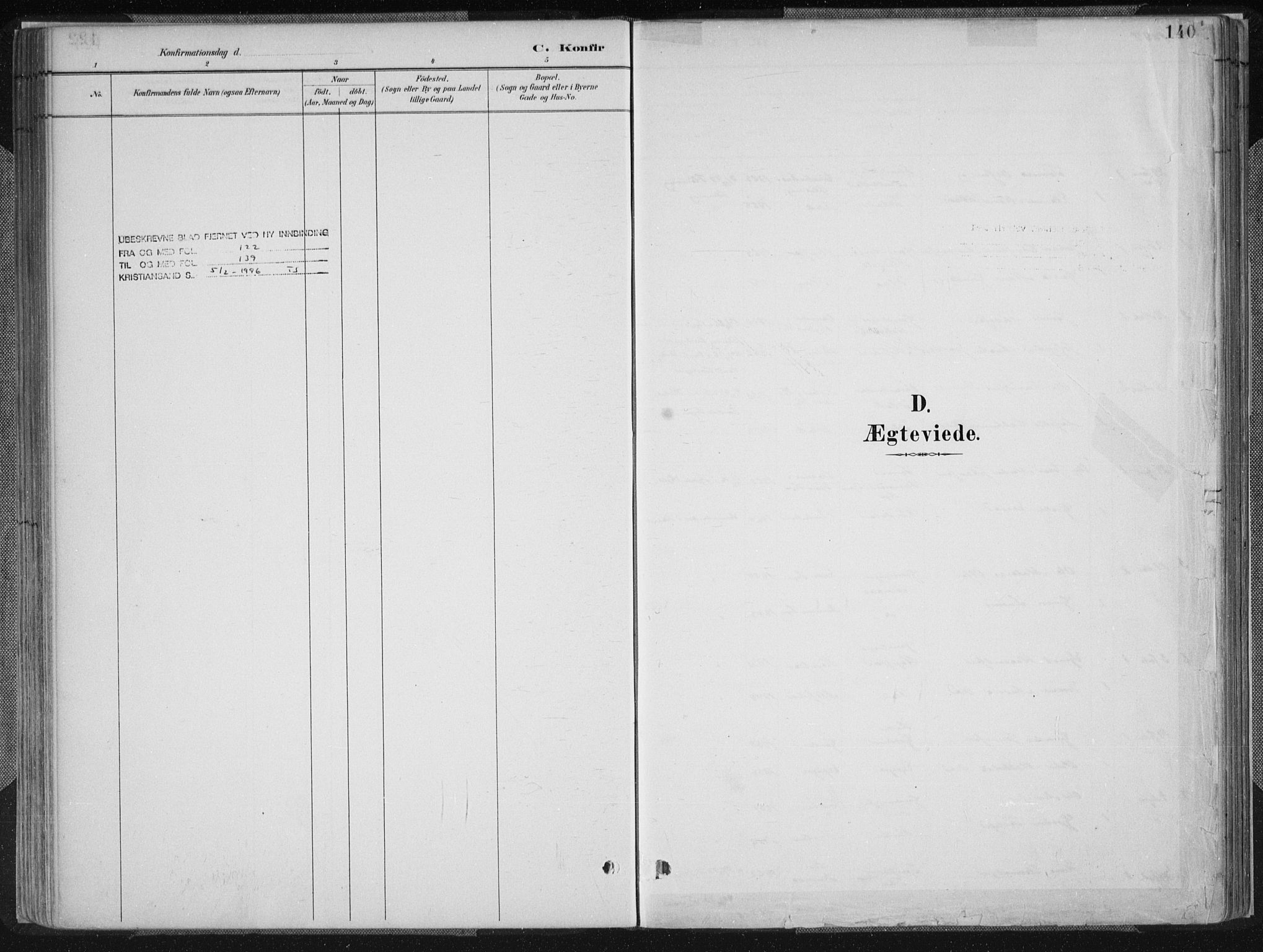 Birkenes sokneprestkontor, SAK/1111-0004/F/Fa/L0005: Parish register (official) no. A 5, 1887-1907, p. 140