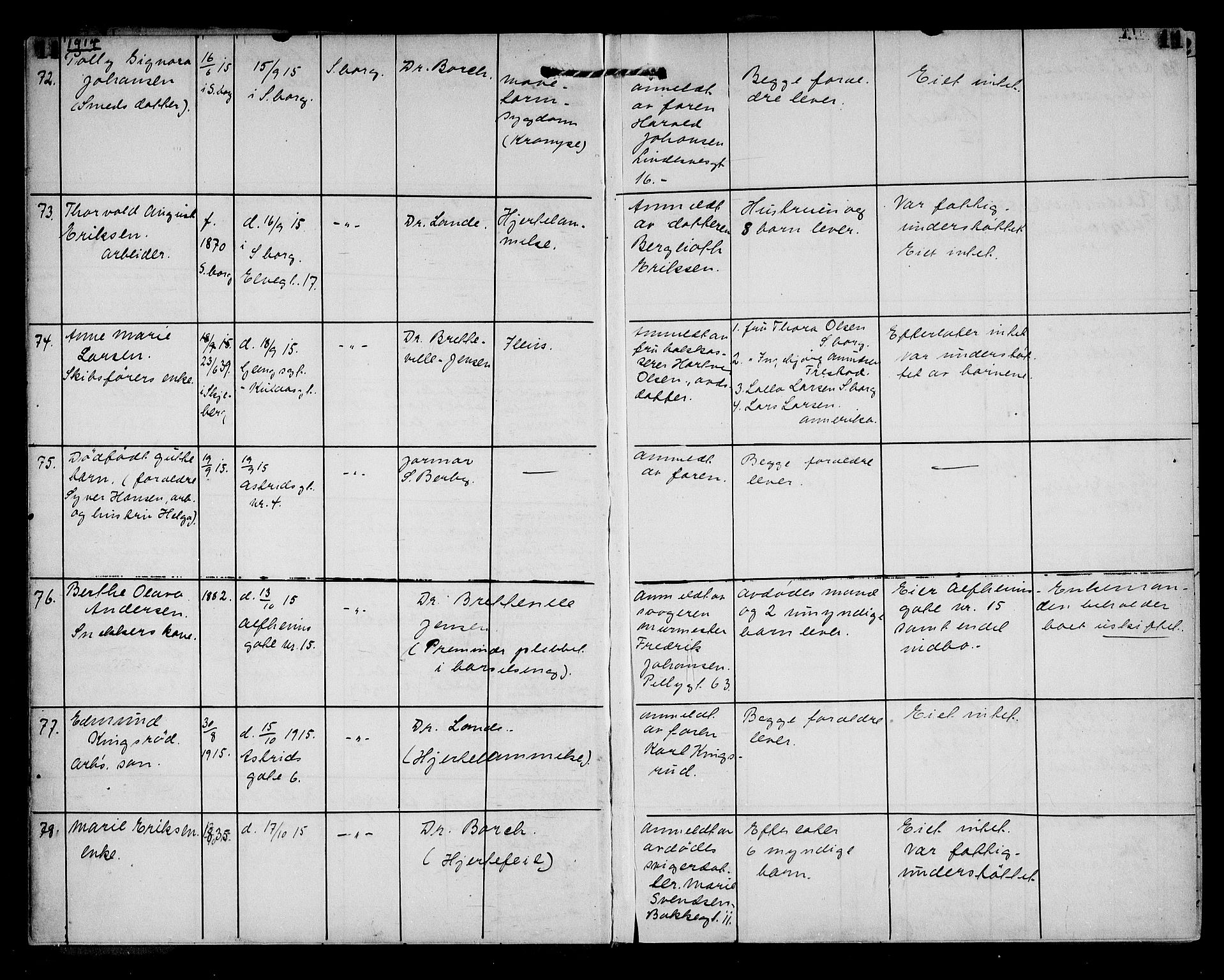 Sarpsborg byfogd, AV/SAO-A-10864/H/Ha/Haa/L0003: Dødsfallsprotokoll, 1915-1930, p. 11