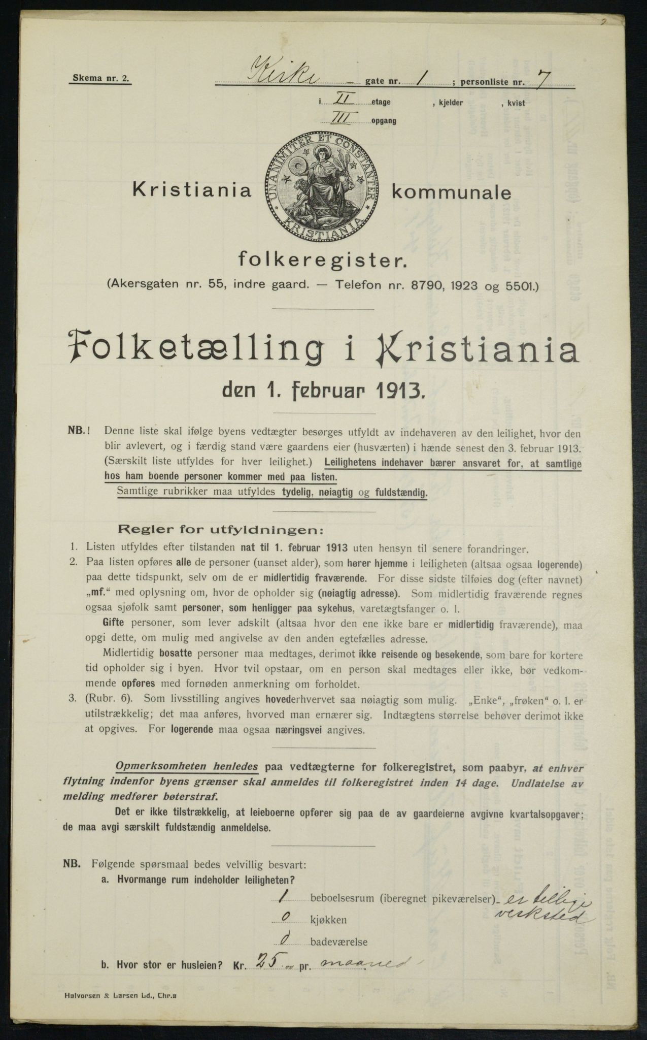 OBA, Municipal Census 1913 for Kristiania, 1913, p. 49478