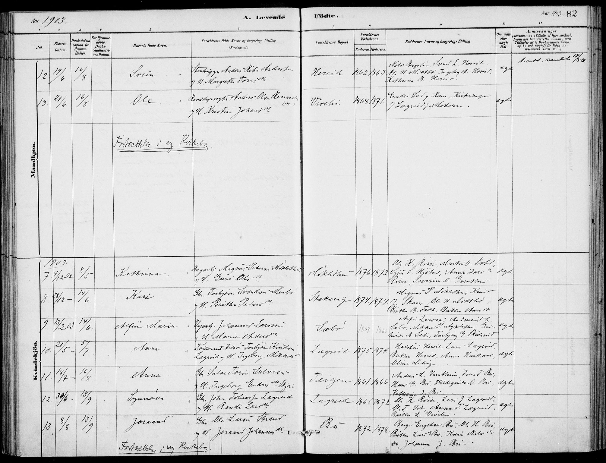 Ulvik sokneprestembete, AV/SAB-A-78801/H/Haa: Parish register (official) no. D  1, 1878-1903, p. 82