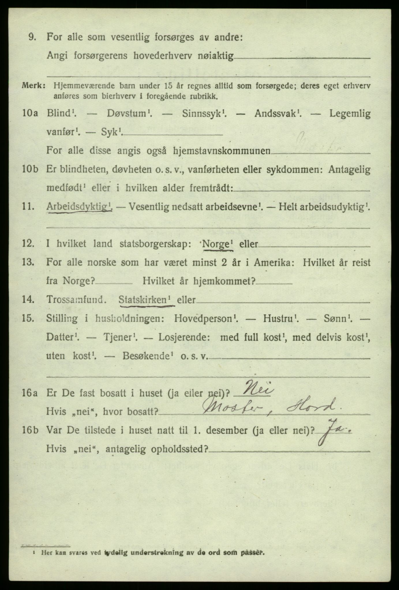 SAB, 1920 census for Austevoll, 1920, p. 909