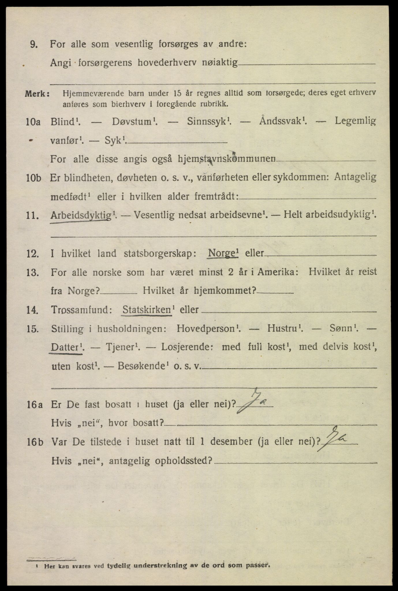 SAK, 1920 census for Lyngdal, 1920, p. 4808