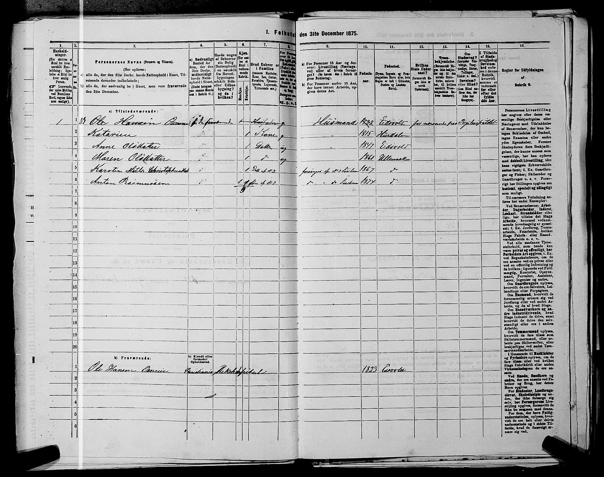 RA, 1875 census for 0235P Ullensaker, 1875, p. 1979