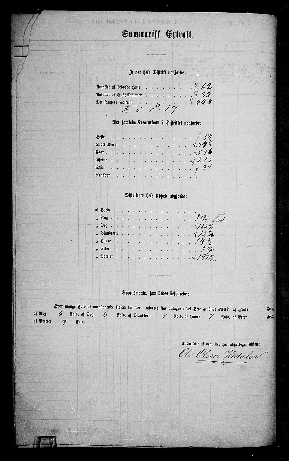 RA, 1865 census for Øystre Slidre, 1865, p. 82