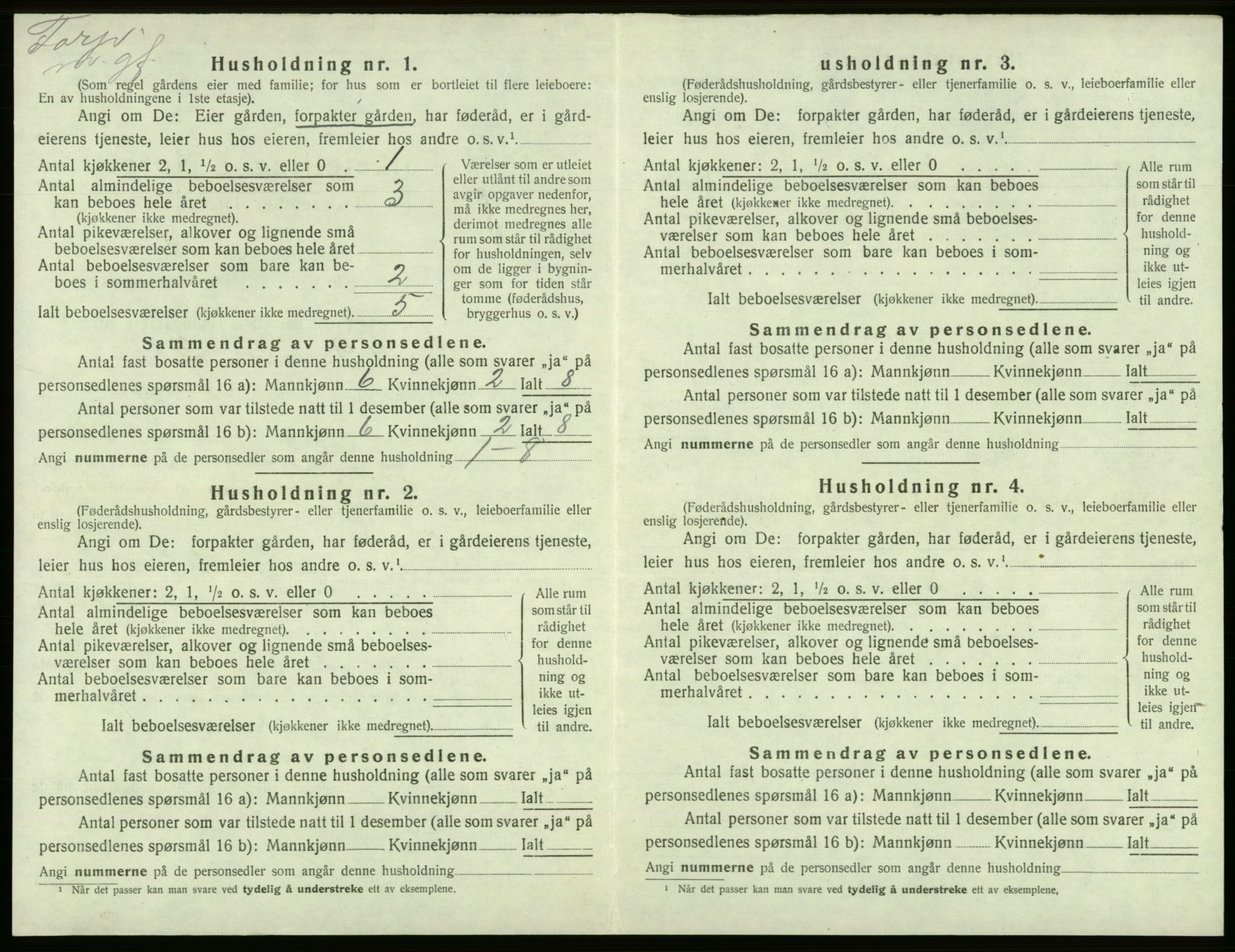 SAB, 1920 census for Tysnes, 1920, p. 1548