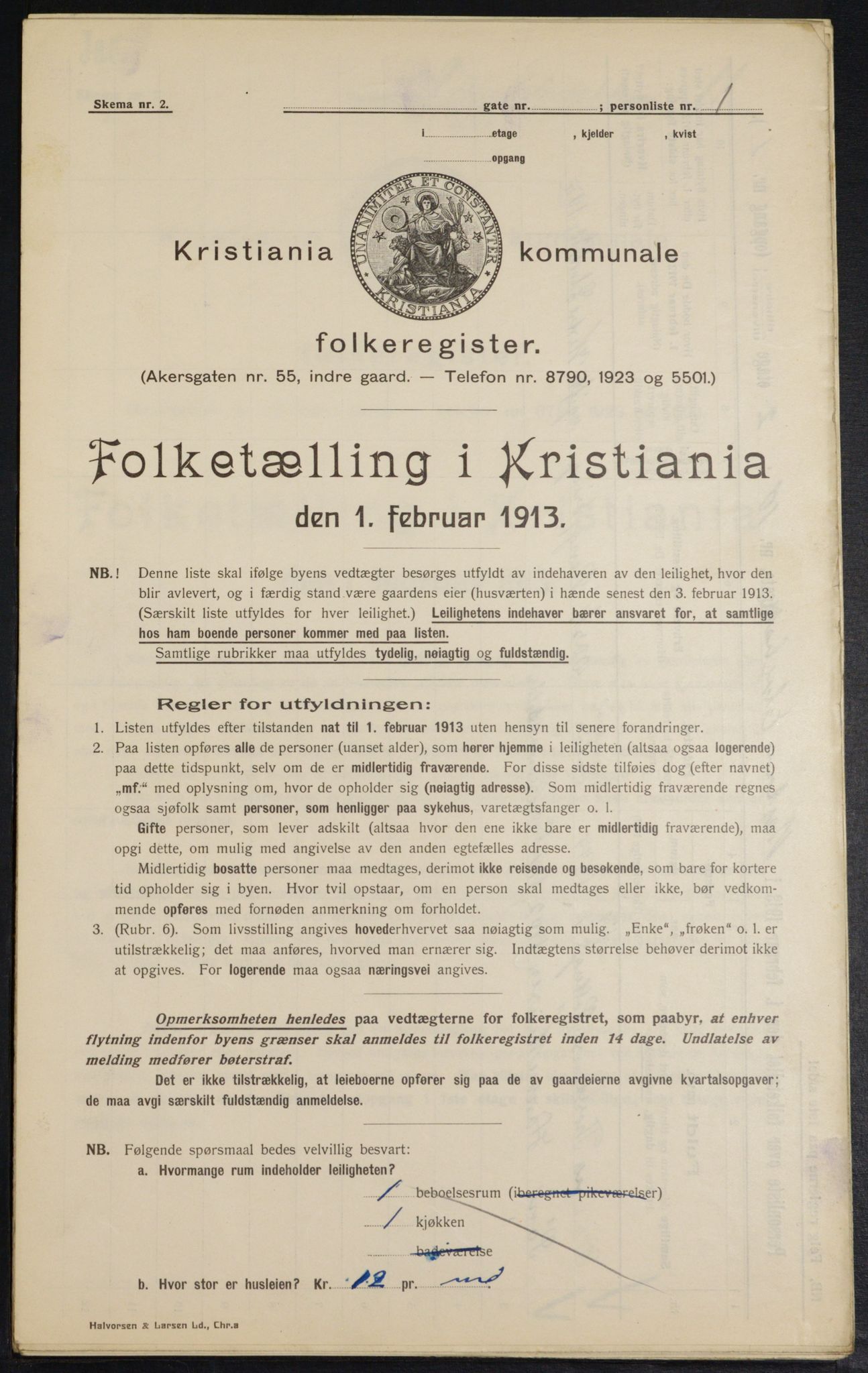 OBA, Municipal Census 1913 for Kristiania, 1913, p. 122347