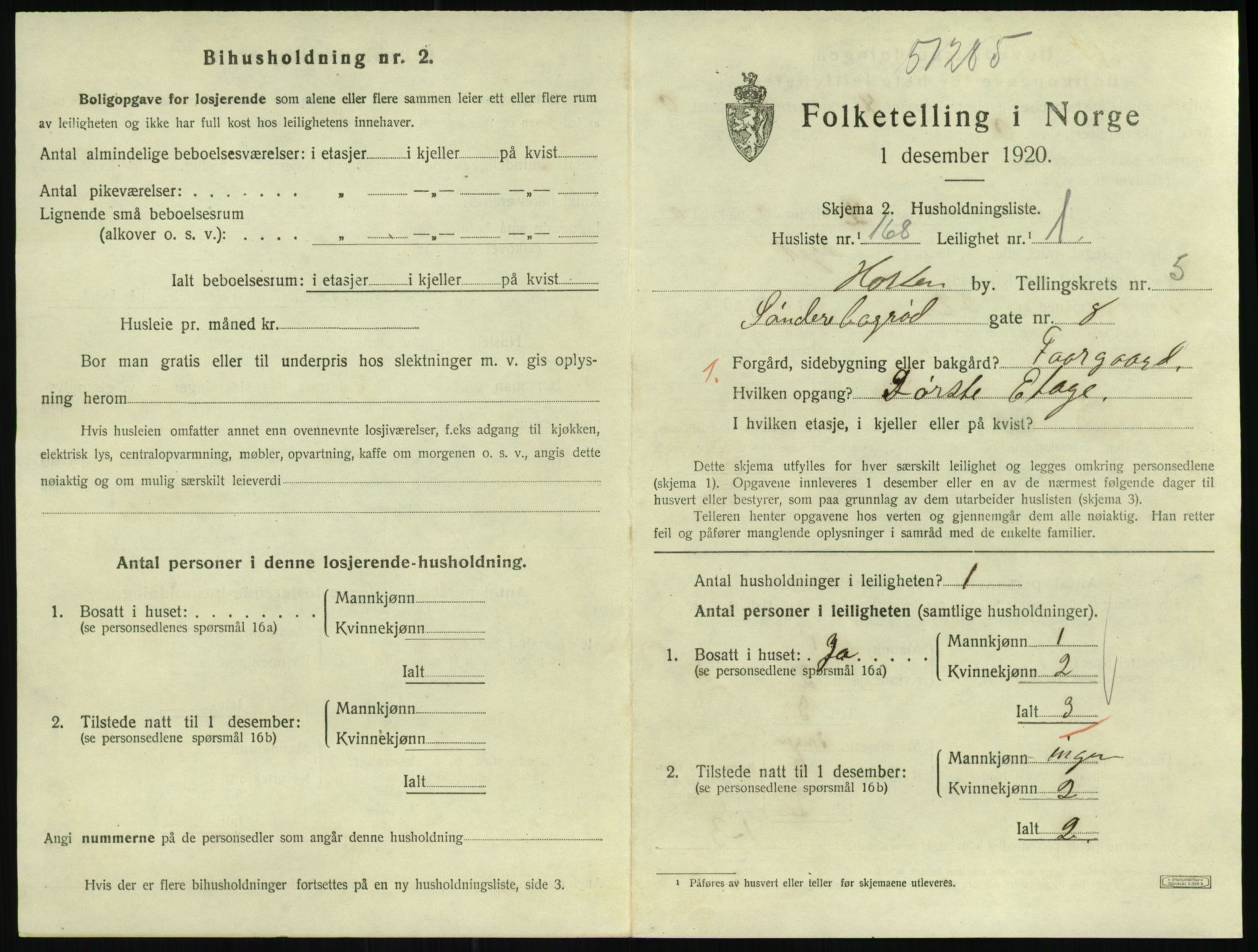 SAKO, 1920 census for Horten, 1920, p. 6241