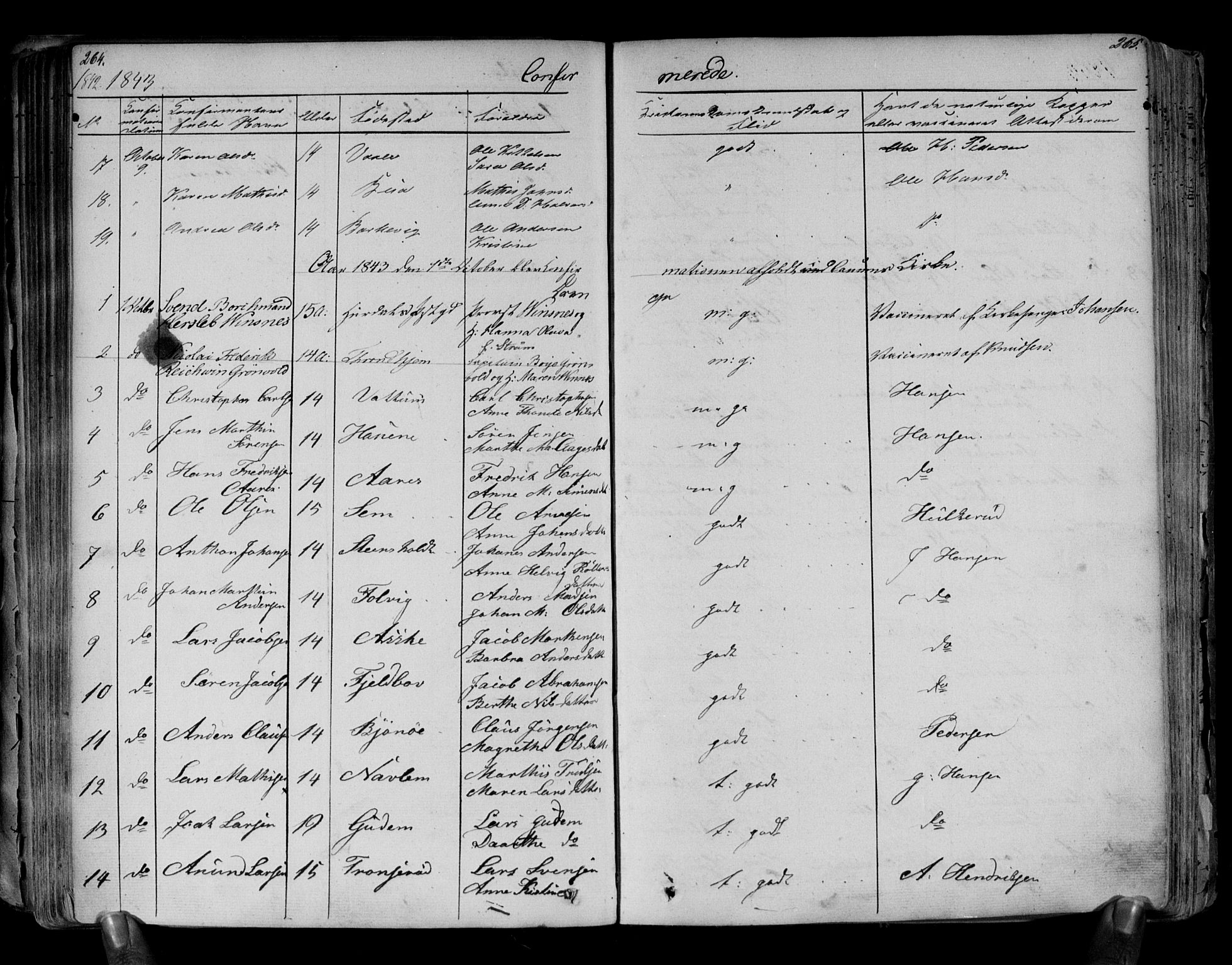 Brunlanes kirkebøker, SAKO/A-342/F/Fa/L0003: Parish register (official) no. I 3, 1834-1845, p. 264-265