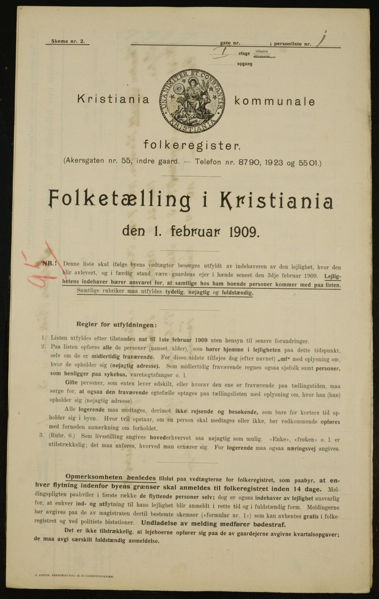 OBA, Municipal Census 1909 for Kristiania, 1909, p. 85138