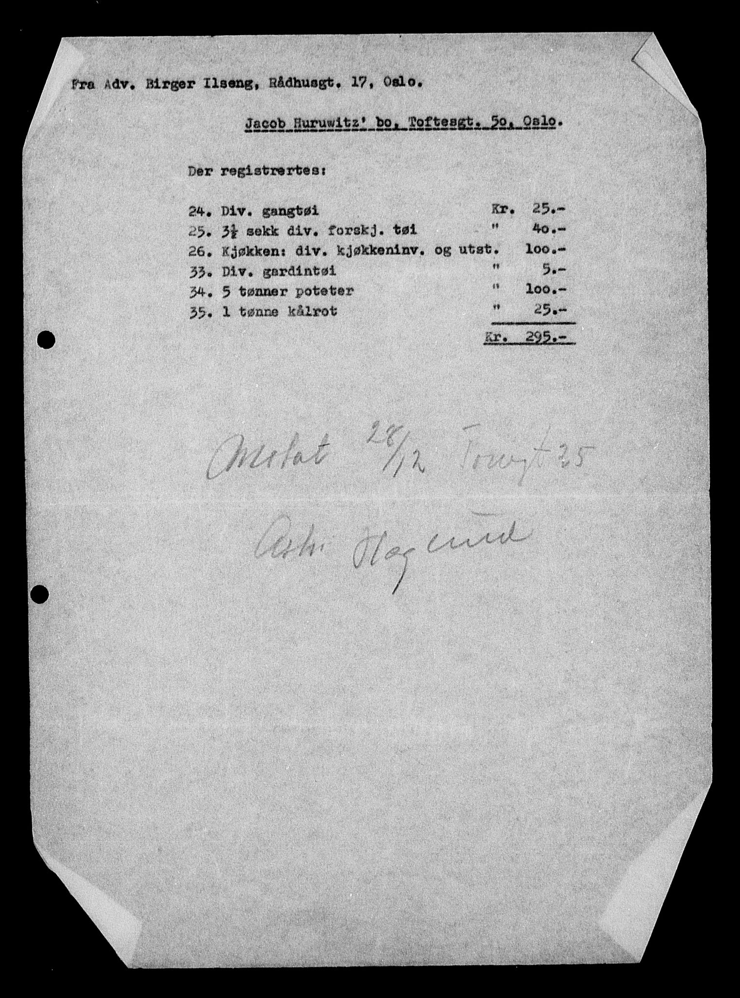 Justisdepartementet, Tilbakeføringskontoret for inndratte formuer, AV/RA-S-1564/H/Hc/Hcc/L0944: --, 1945-1947, p. 695