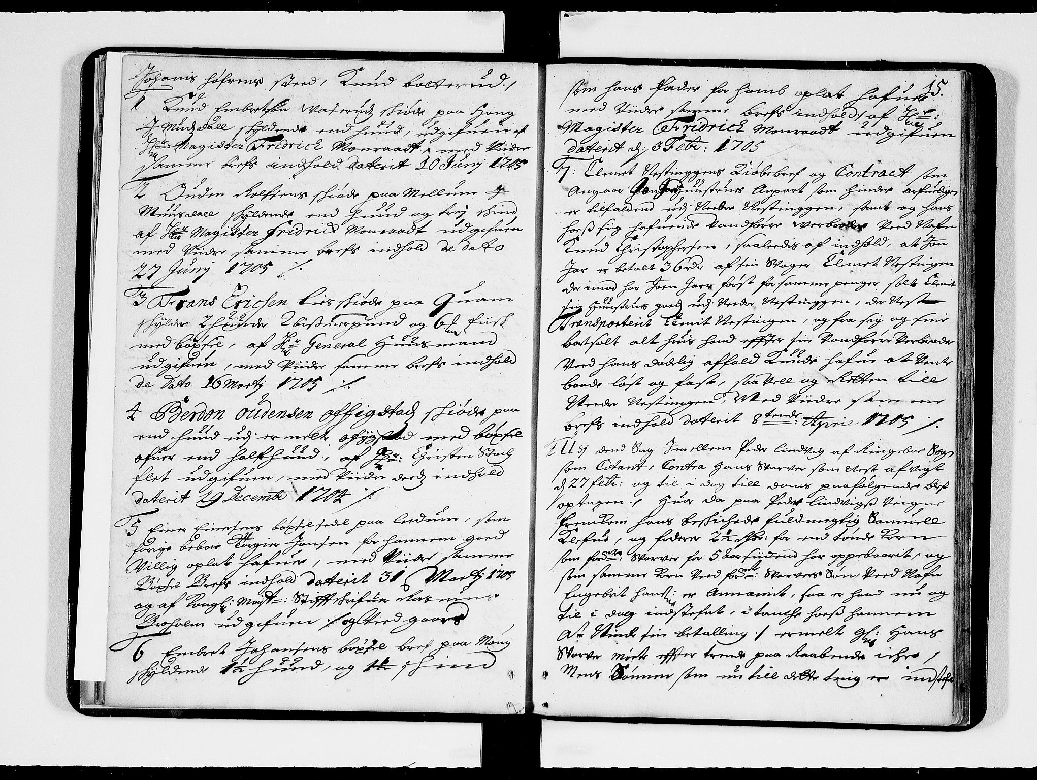 Sorenskriverier i Gudbrandsdalen, SAH/TING-036/G/Gb/Gbb/L0025: Tingbok - Sør-Gudbrandsdal, 1705, p. 14b-15a