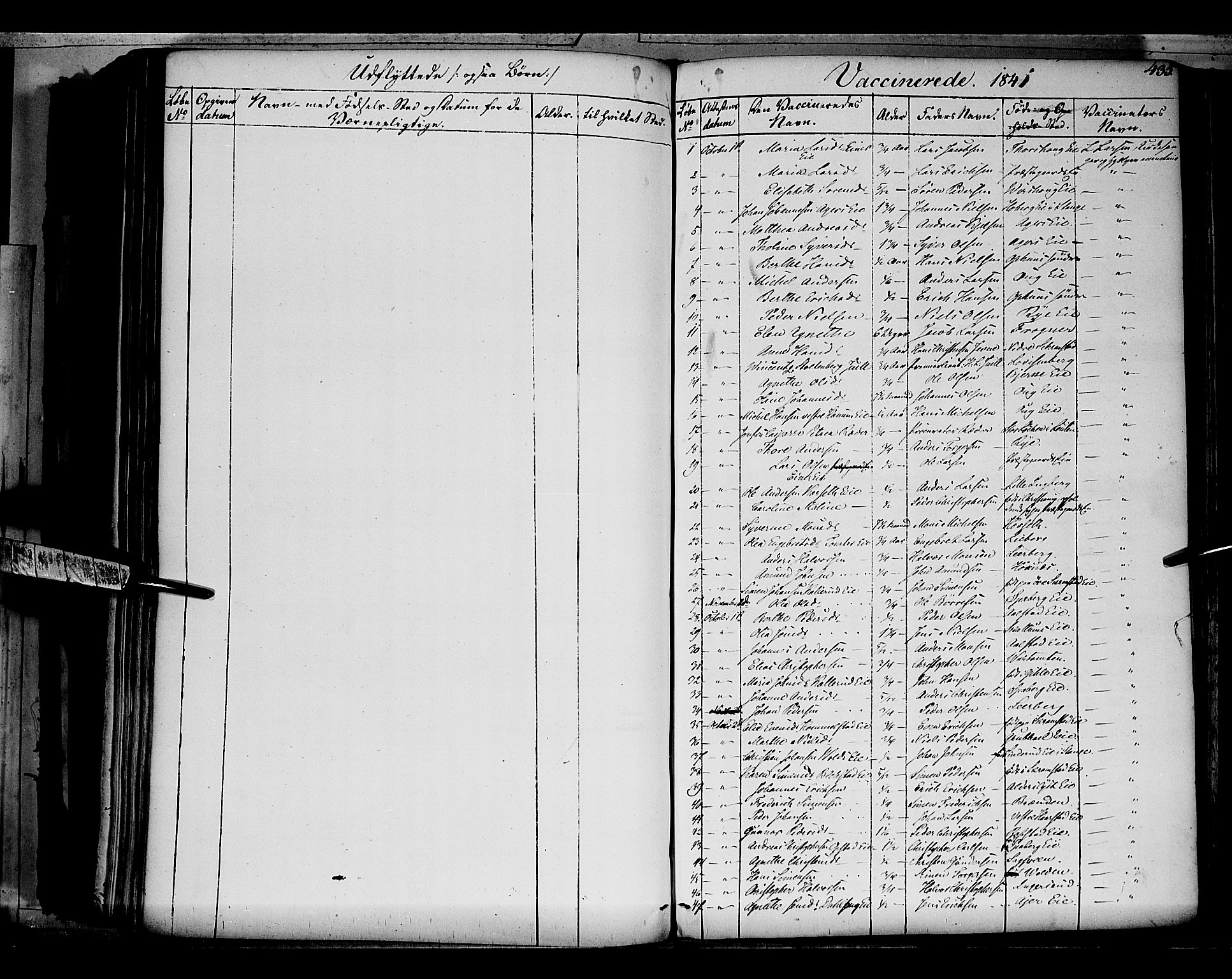 Vang prestekontor, Hedmark, SAH/PREST-008/H/Ha/Haa/L0010: Parish register (official) no. 10, 1841-1855, p. 435
