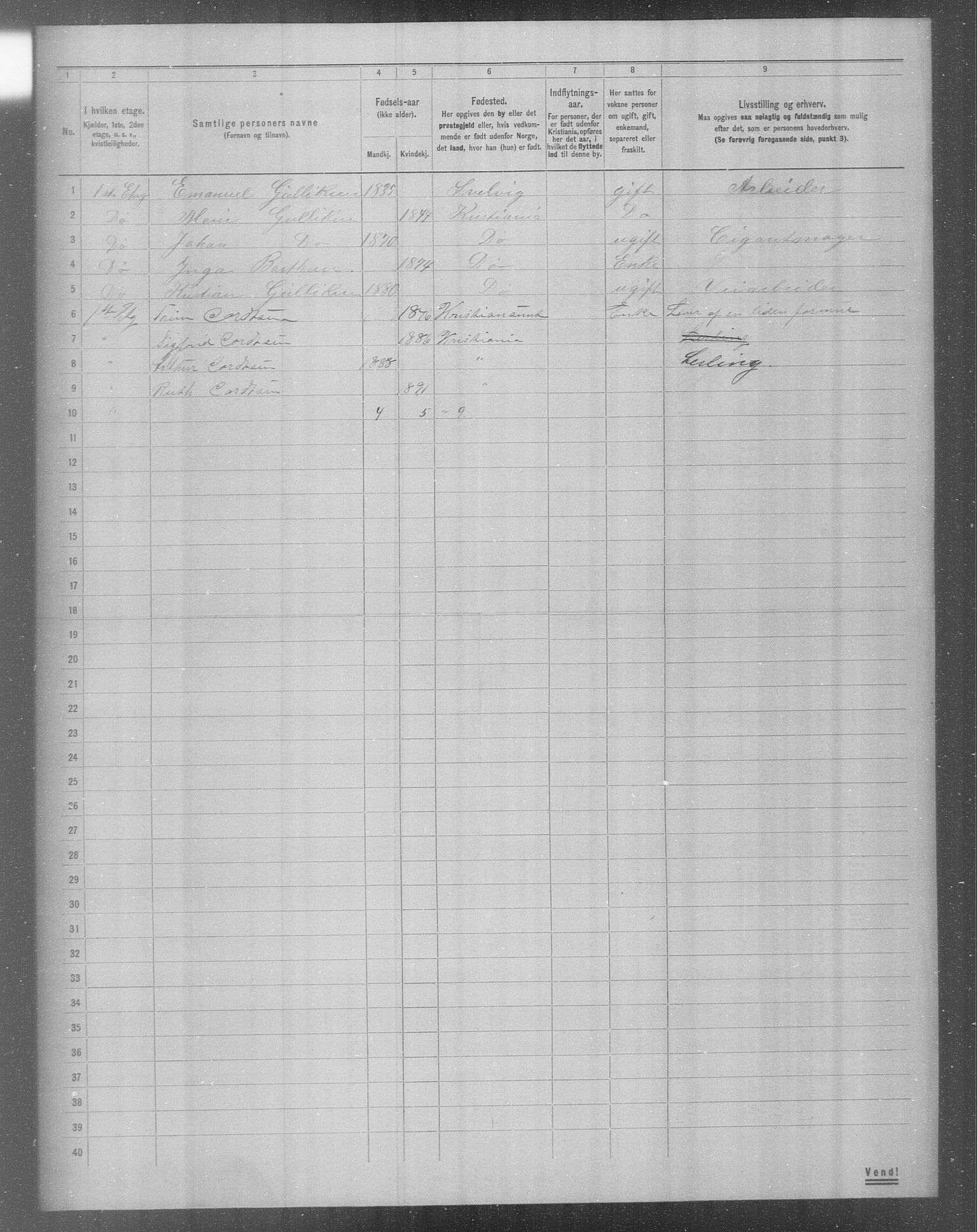 OBA, Municipal Census 1904 for Kristiania, 1904, p. 17778