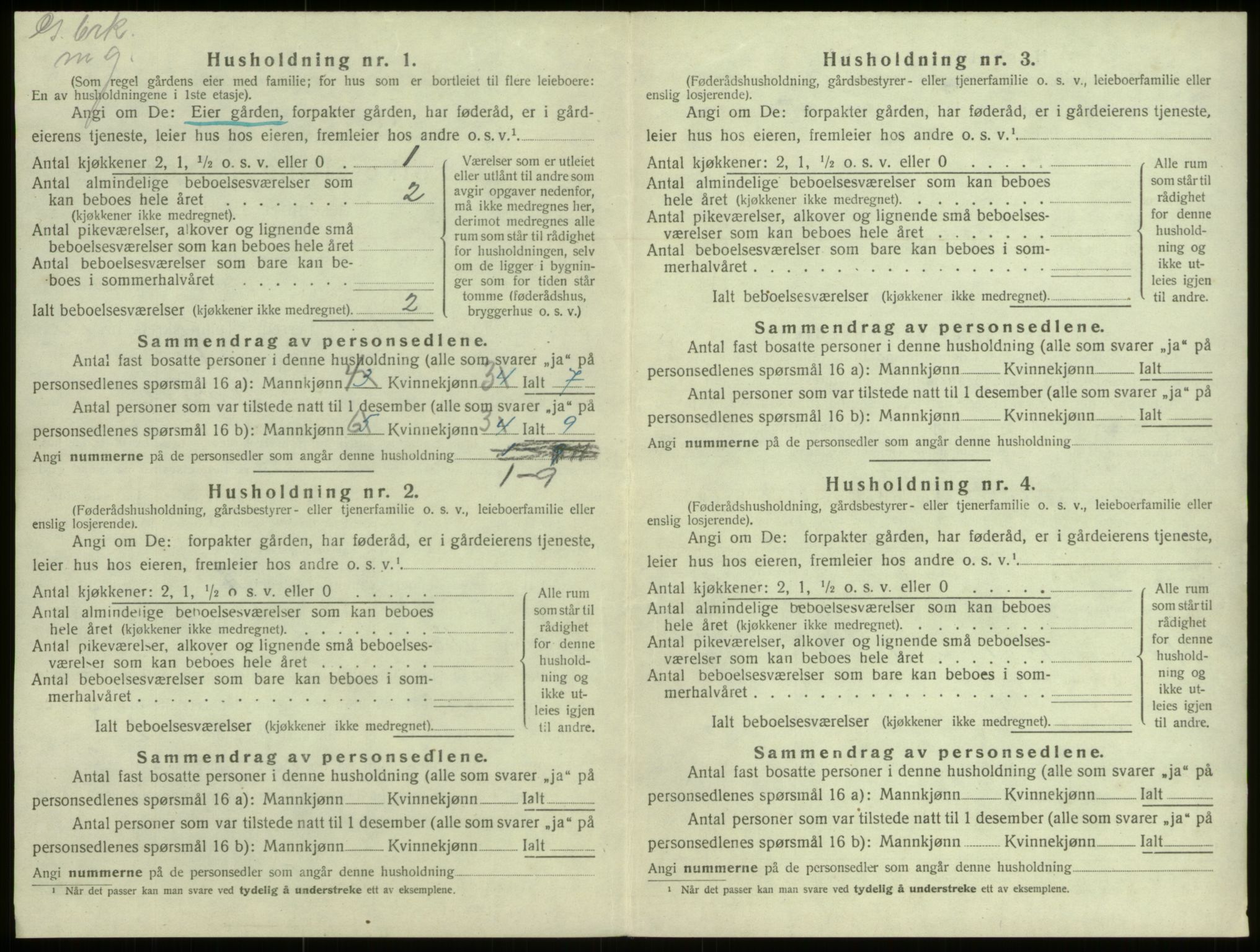 SAB, 1920 census for Selje, 1920, p. 669