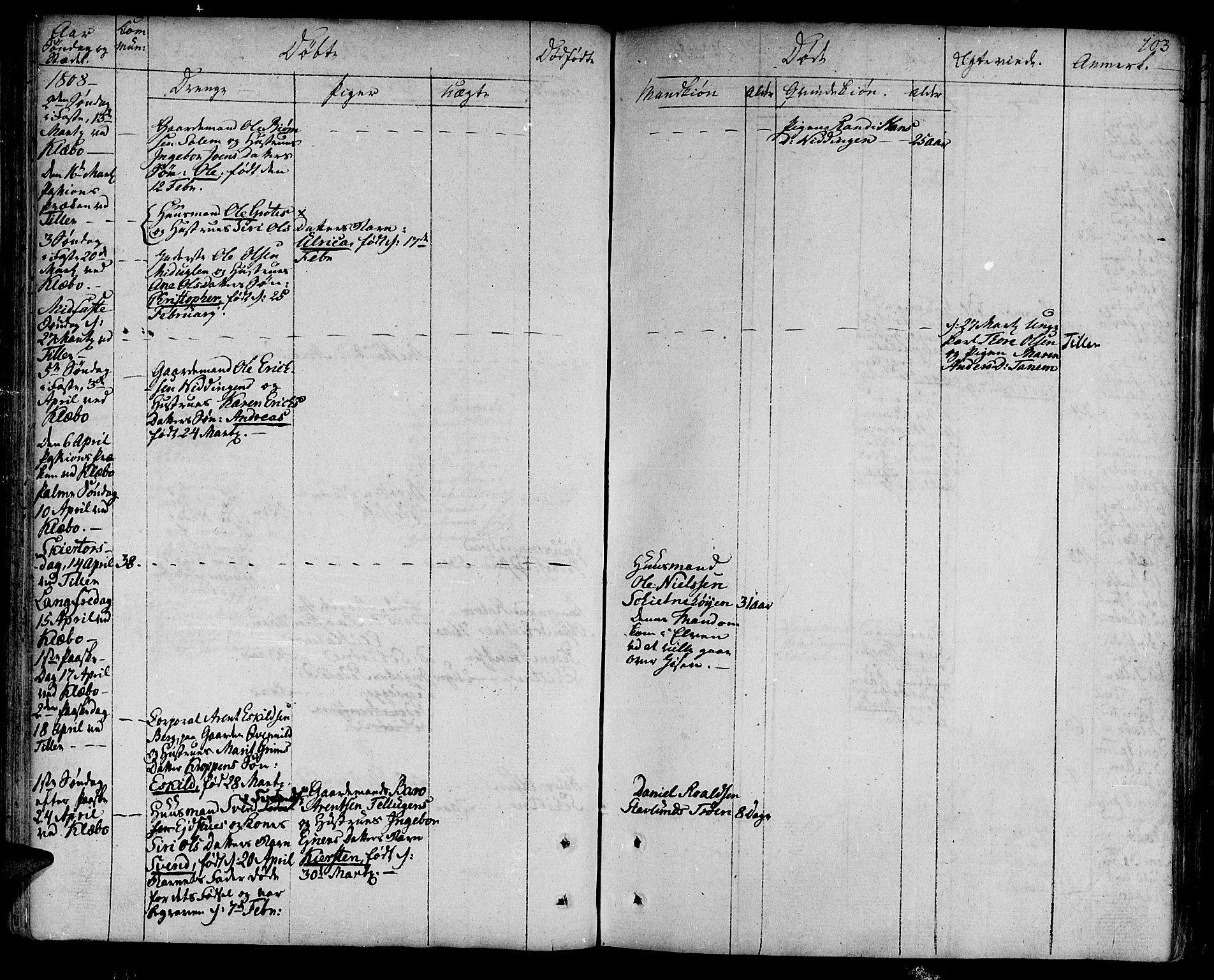 Ministerialprotokoller, klokkerbøker og fødselsregistre - Sør-Trøndelag, AV/SAT-A-1456/618/L0438: Parish register (official) no. 618A03, 1783-1815, p. 103