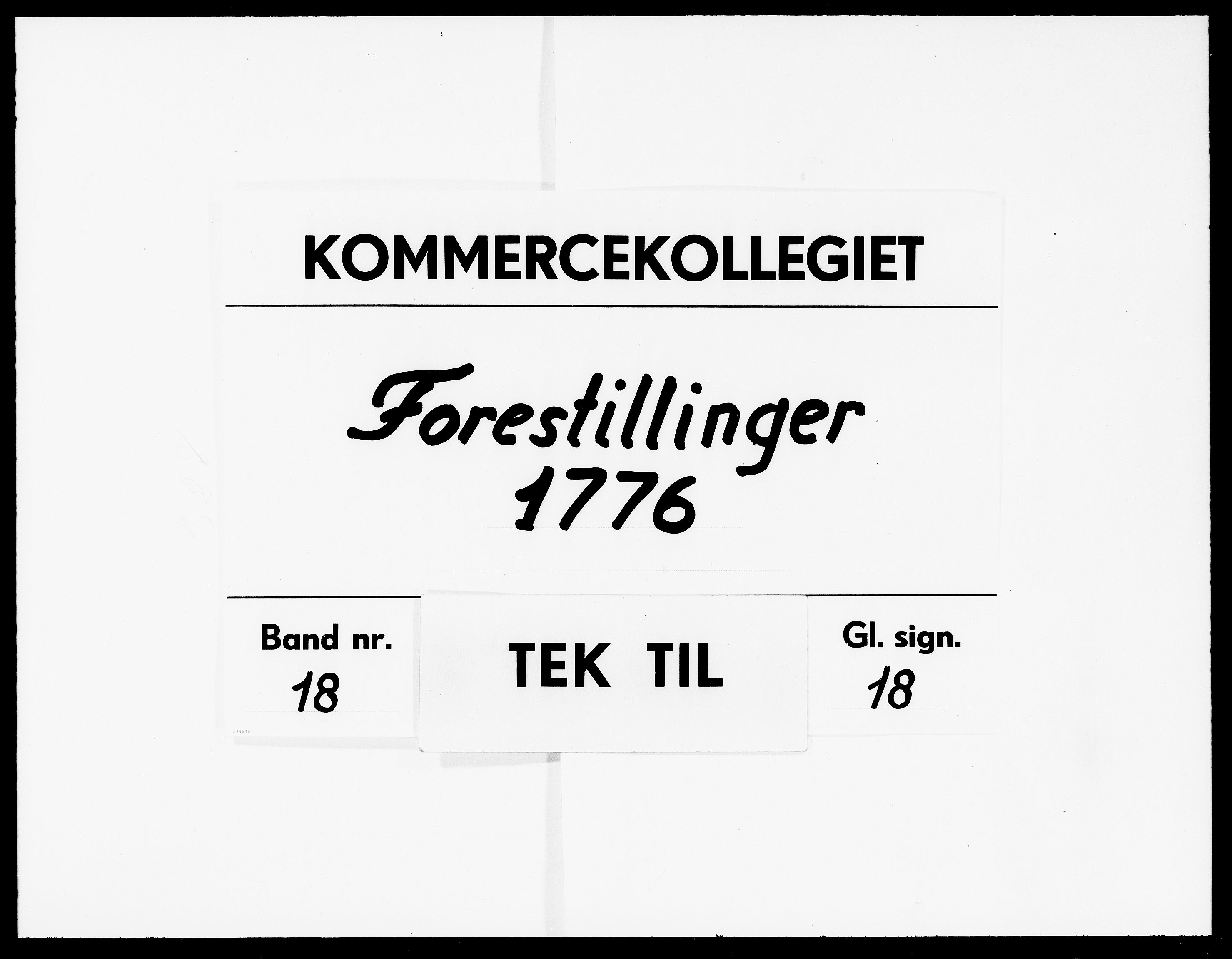 Kommercekollegiet, Danske Sekretariat, DRA/A-0005/-/433: Forestillinger, 1776