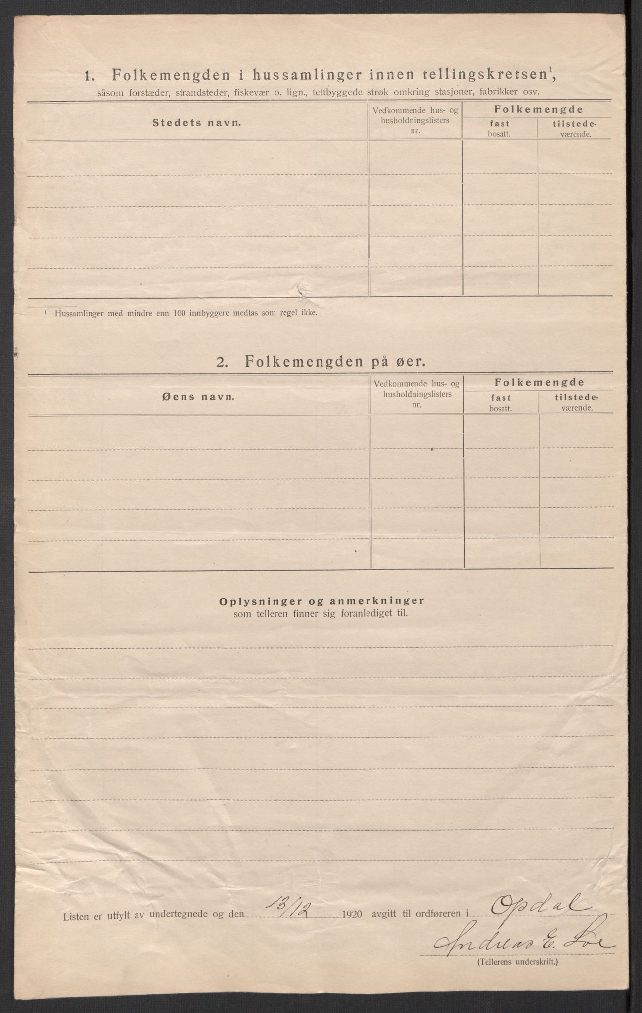 SAT, 1920 census for Oppdal, 1920, p. 38