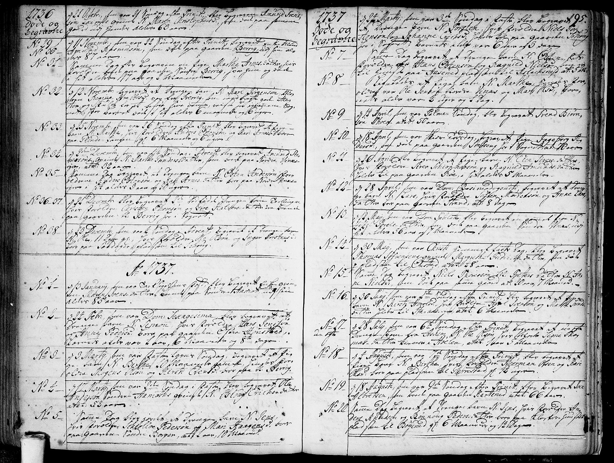 Skiptvet prestekontor Kirkebøker, SAO/A-20009/F/Fa/L0002: Parish register (official) no. 2, 1734-1759, p. 95