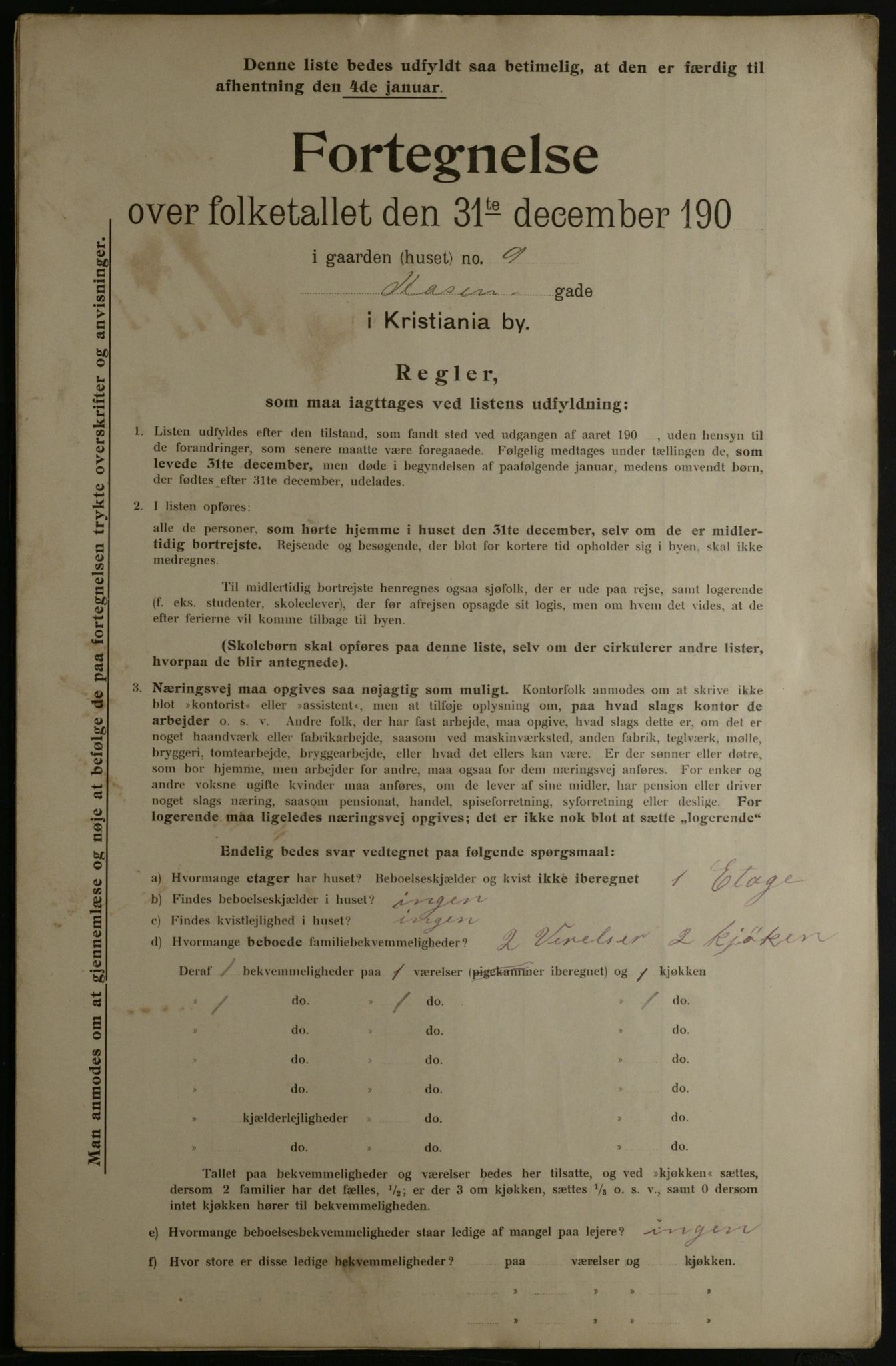 OBA, Municipal Census 1901 for Kristiania, 1901, p. 19929