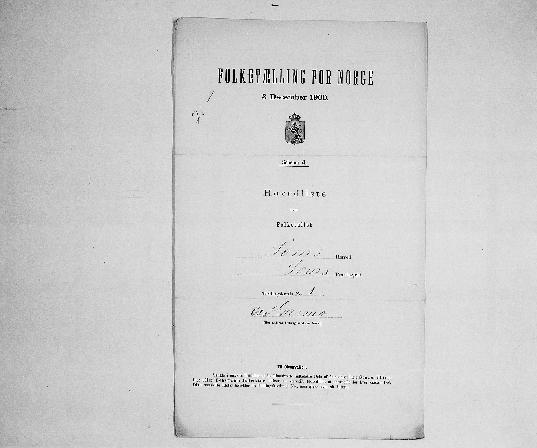 SAH, 1900 census for Lom, 1900, p. 18