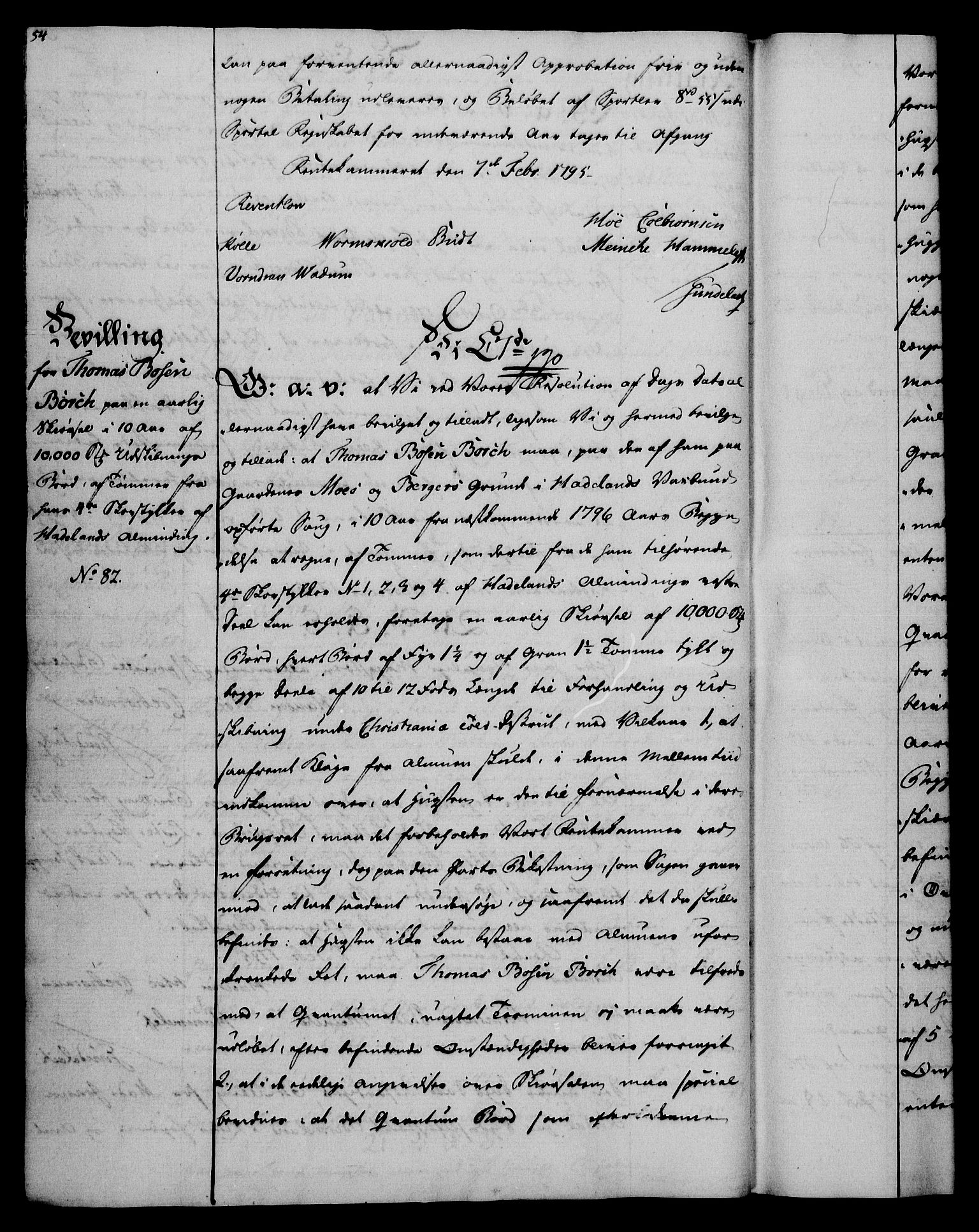 Rentekammeret, Kammerkanselliet, RA/EA-3111/G/Gg/Gga/L0016: Norsk ekspedisjonsprotokoll med register (merket RK 53.16), 1794-1800, p. 54
