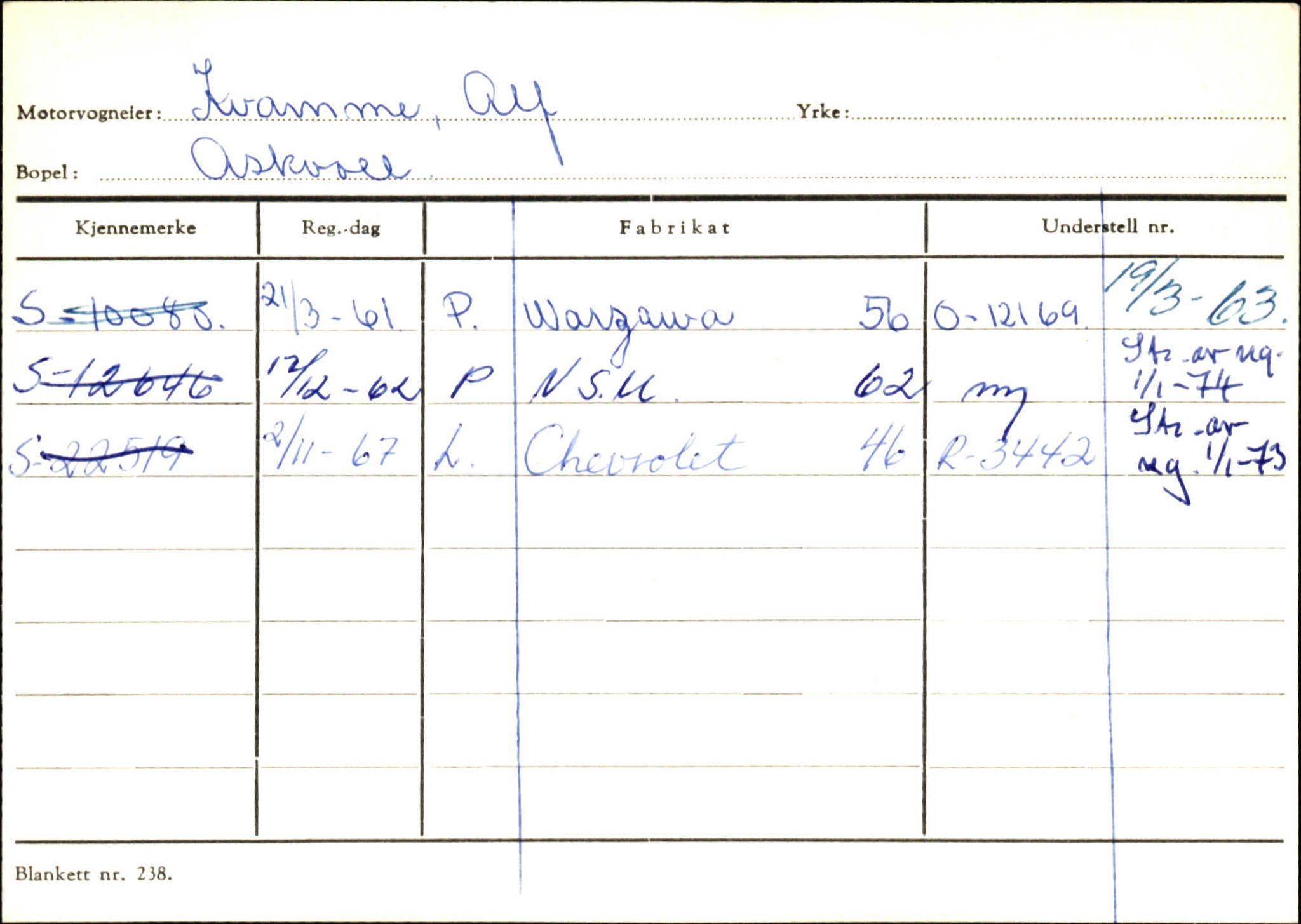 Statens vegvesen, Sogn og Fjordane vegkontor, AV/SAB-A-5301/4/F/L0132: Eigarregister Askvoll A-Å. Balestrand A-Å, 1945-1975, p. 712