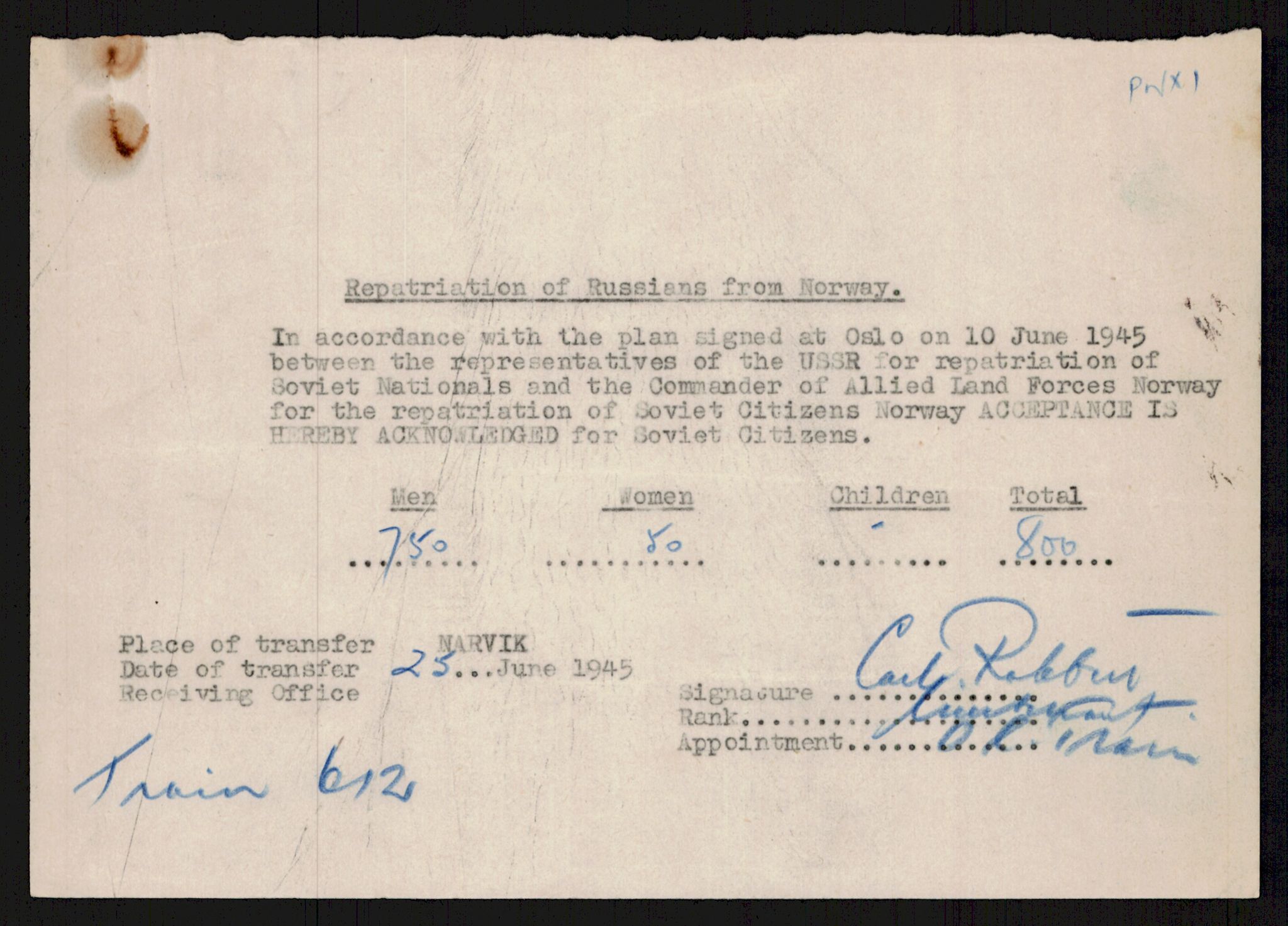 Flyktnings- og fangedirektoratet, Repatrieringskontoret, RA/S-1681/D/Db/L0016: Displaced Persons (DPs) og sivile tyskere, 1945-1948, p. 1032