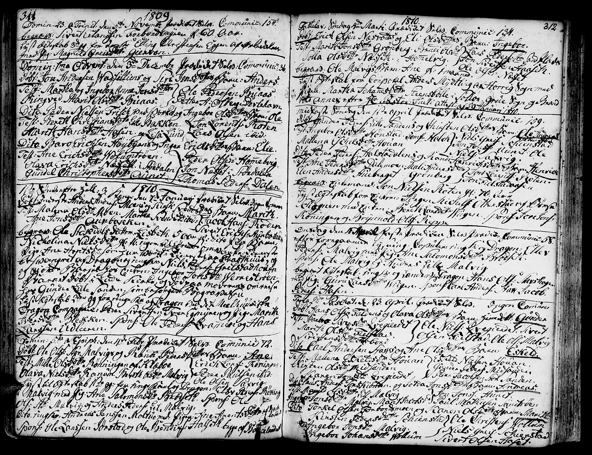 Ministerialprotokoller, klokkerbøker og fødselsregistre - Sør-Trøndelag, SAT/A-1456/606/L0281: Parish register (official) no. 606A02 /2, 1781-1817, p. 311-312