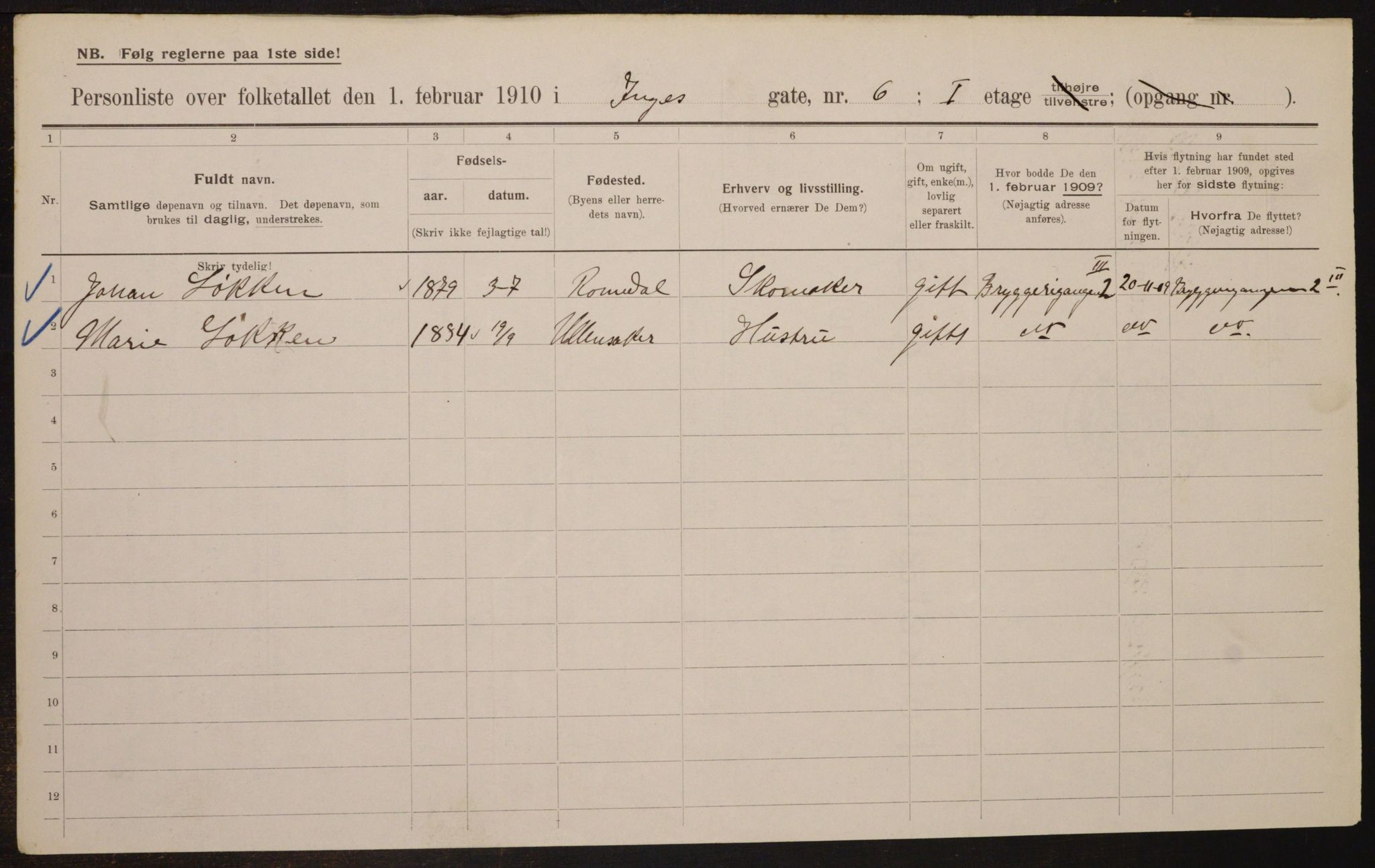 OBA, Municipal Census 1910 for Kristiania, 1910, p. 42951